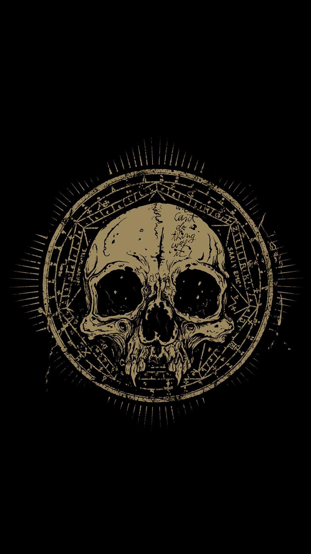 1080x1920 Gold Skull Wallpaper, Picture