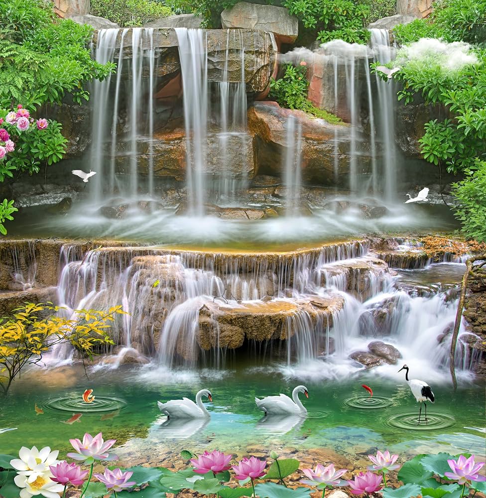 976x1000 Color Solution Poster Water Fall Wallpaper Wall Sticker For Home Décor, Living Room, Bedroom, Hall, Kids Room, Play Room(Self Adhesive Vinyl And Waterproof62 (48 X 48 Inch) : Amazon.in: Home Improvement