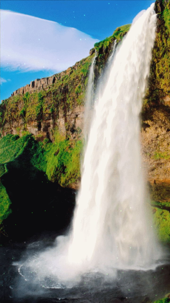 720x1282 Seljalandsfoss Waterfall Photography. Waterfalls Wallpaper. Vattenfall, Bakgrunder, Bonjour