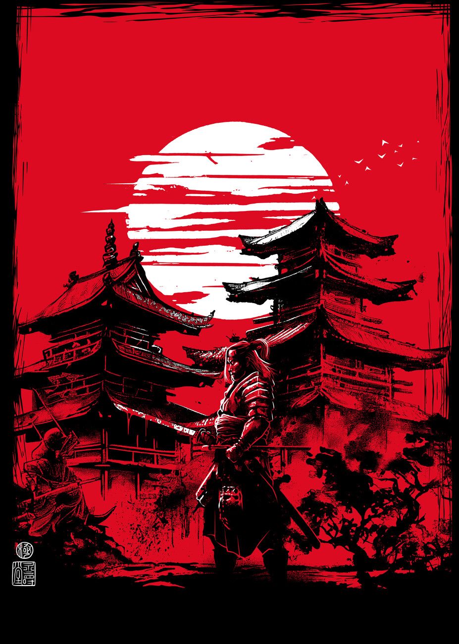 927x1300 Poster Samurai among the temples