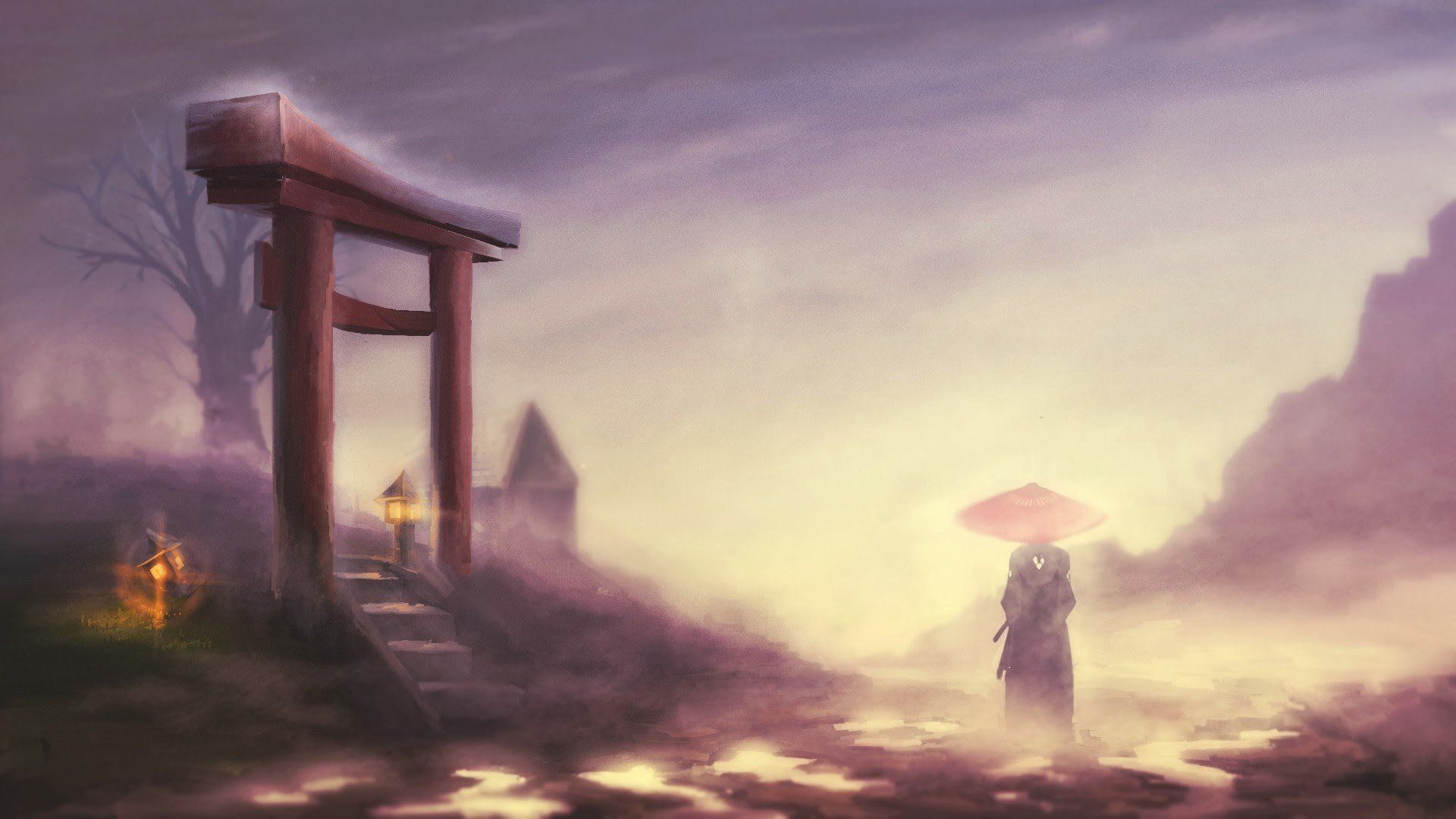 1920x1080 Samurai Champloo, Lantern, Shrine, Jin (Samurai Champloo) Wallpaper HD / Desktop and Mobile Background