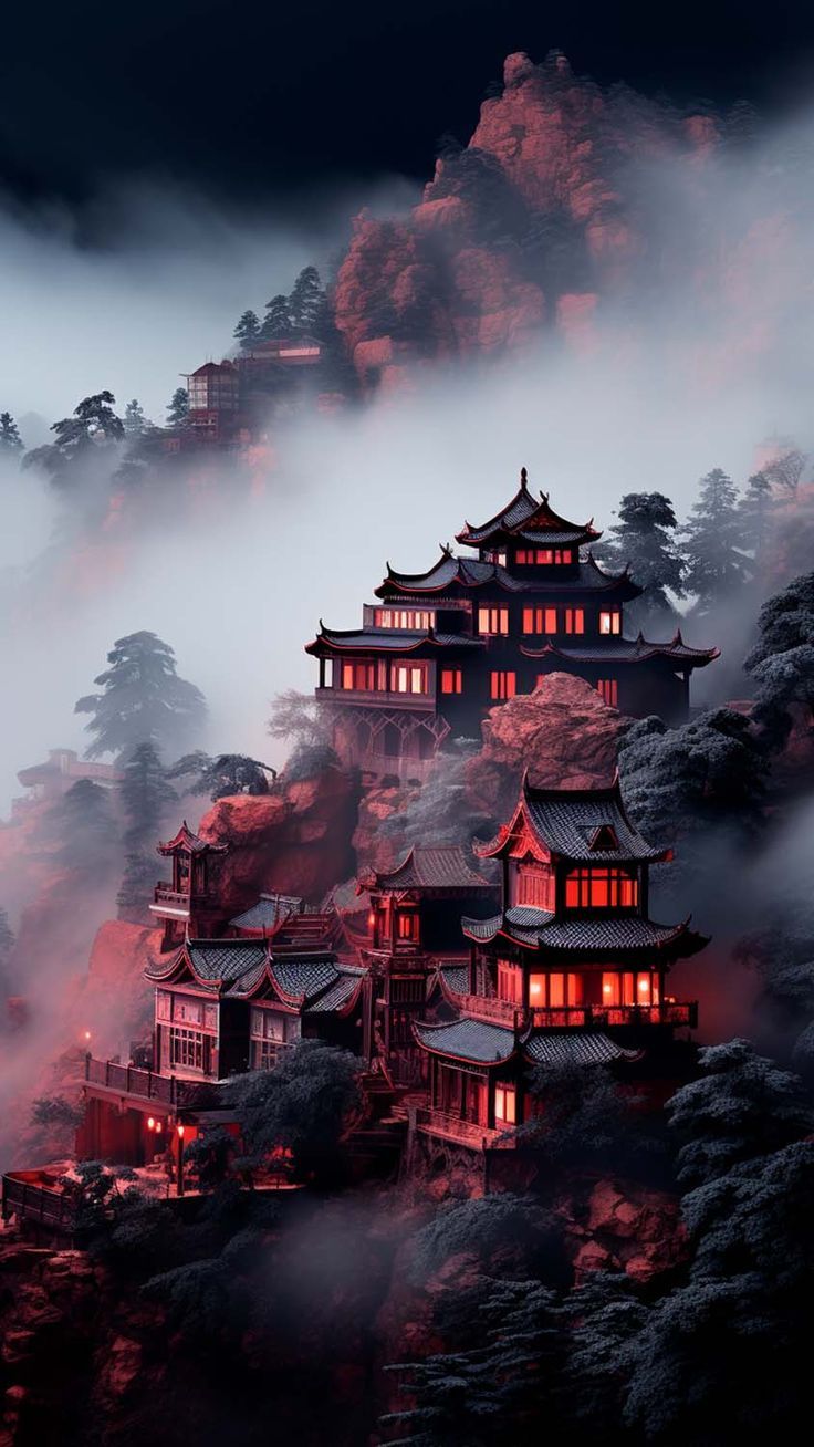 736x1308 Samurai Village iPhone Wallpaper 4K