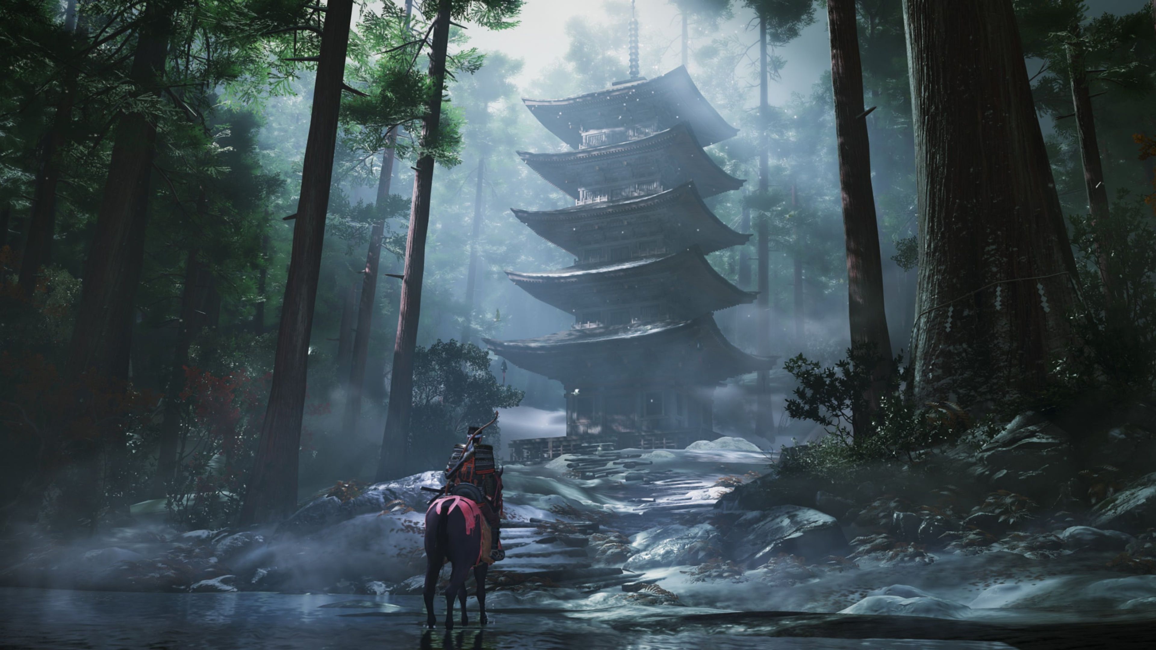 3840x2160 Wallpaper the game, samurai, games, art, horse, samurai, games art, ghost of tsushima for mobile and desktop, section игры, resolution 3840x2160