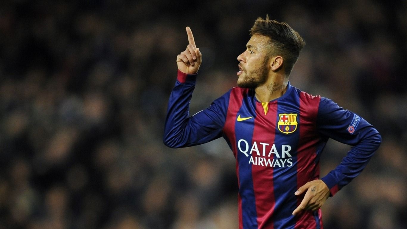 1366x768 Neymar Da Silva Celebrating Sports HD Wallpaper