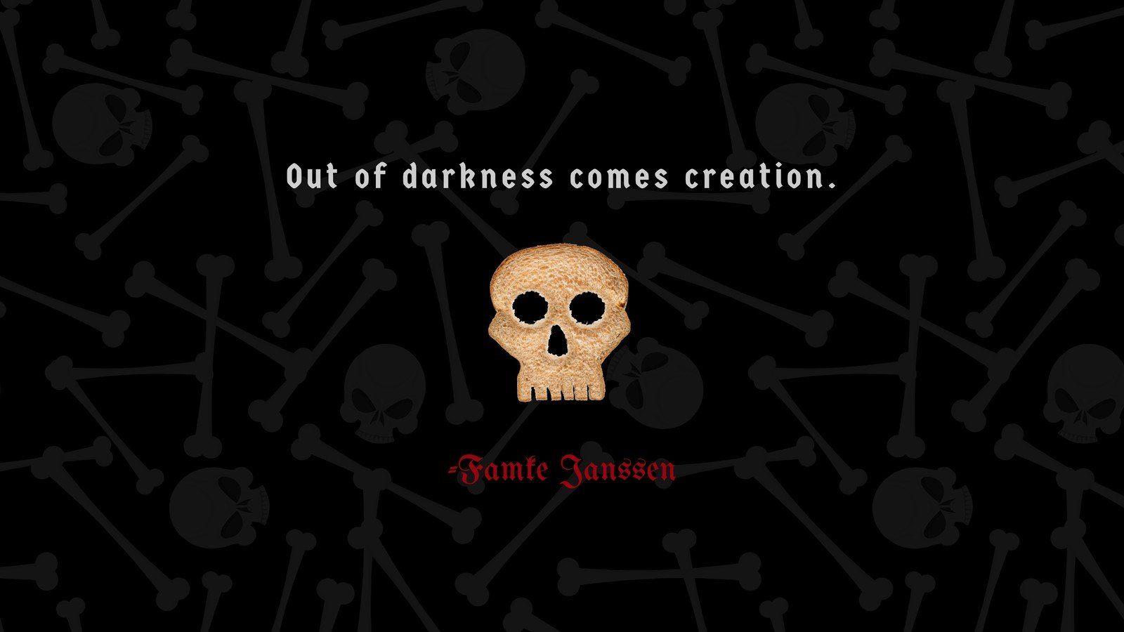 1600x900 Black Skull and Bones Pattern Funny Desktop Wallpaper