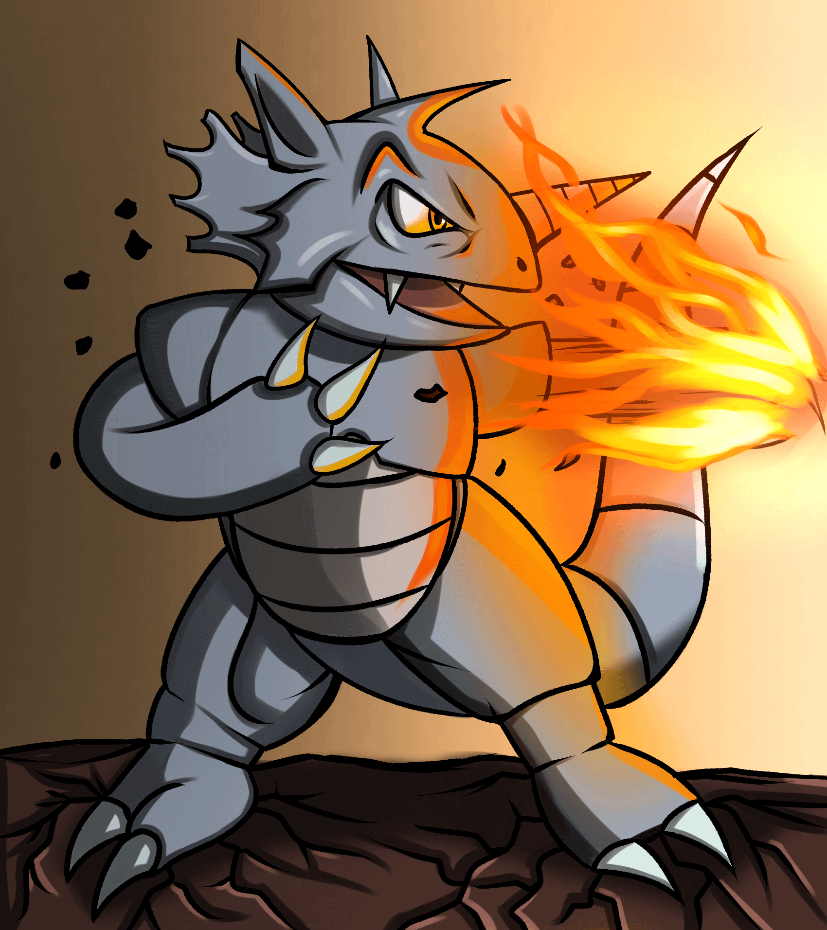 1700x1912 Just wanted to share my fanart of my favorite Gen1 Pokémon, Rhydon!