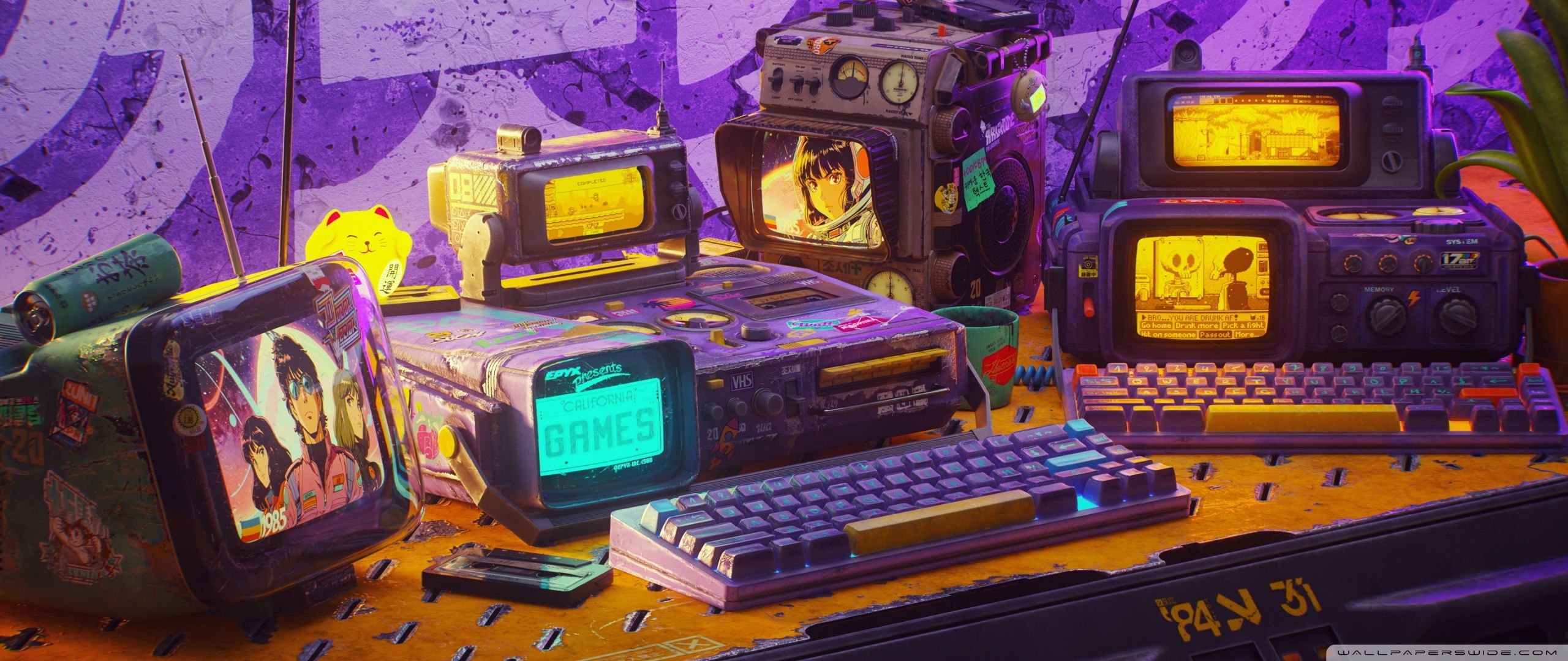 2560x1080 Retro Sci Fi Technology, Games 4K UHD Wallpaper for UltraHD Desktop and TV : Widescreen and UltraWide Display : Dual Monitor