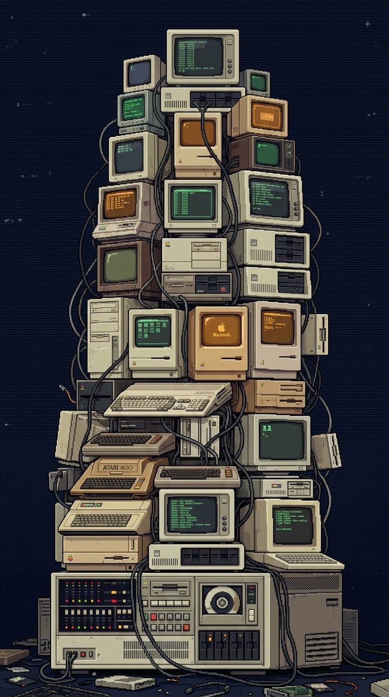 768x1376 Free Retro Construction Display Image, Vintage, Computer