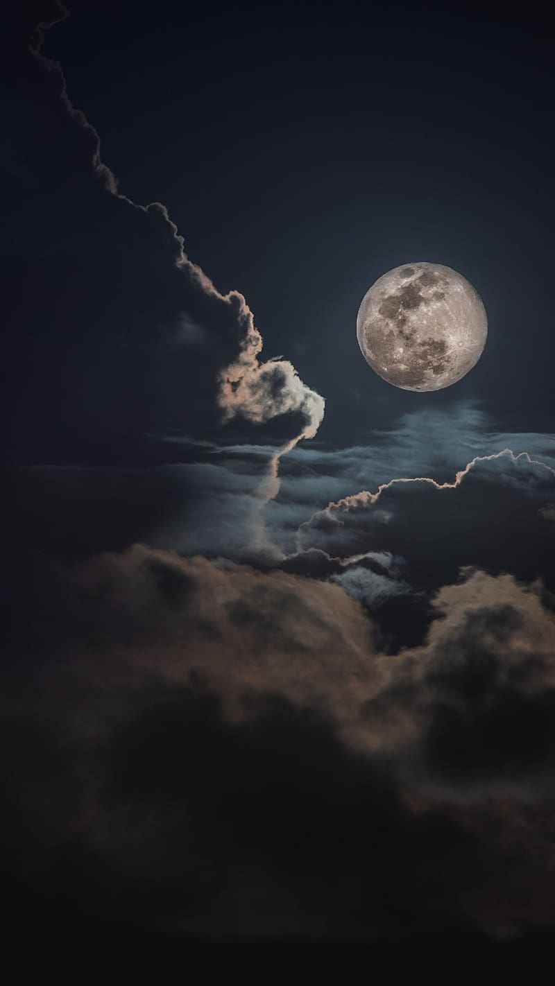 800x1422 Trending Moon With Cloudy Effects, trending moon, HD phone wallpaper