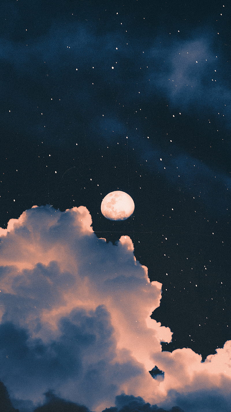 800x1422 HD cloudy moon night wallpaper