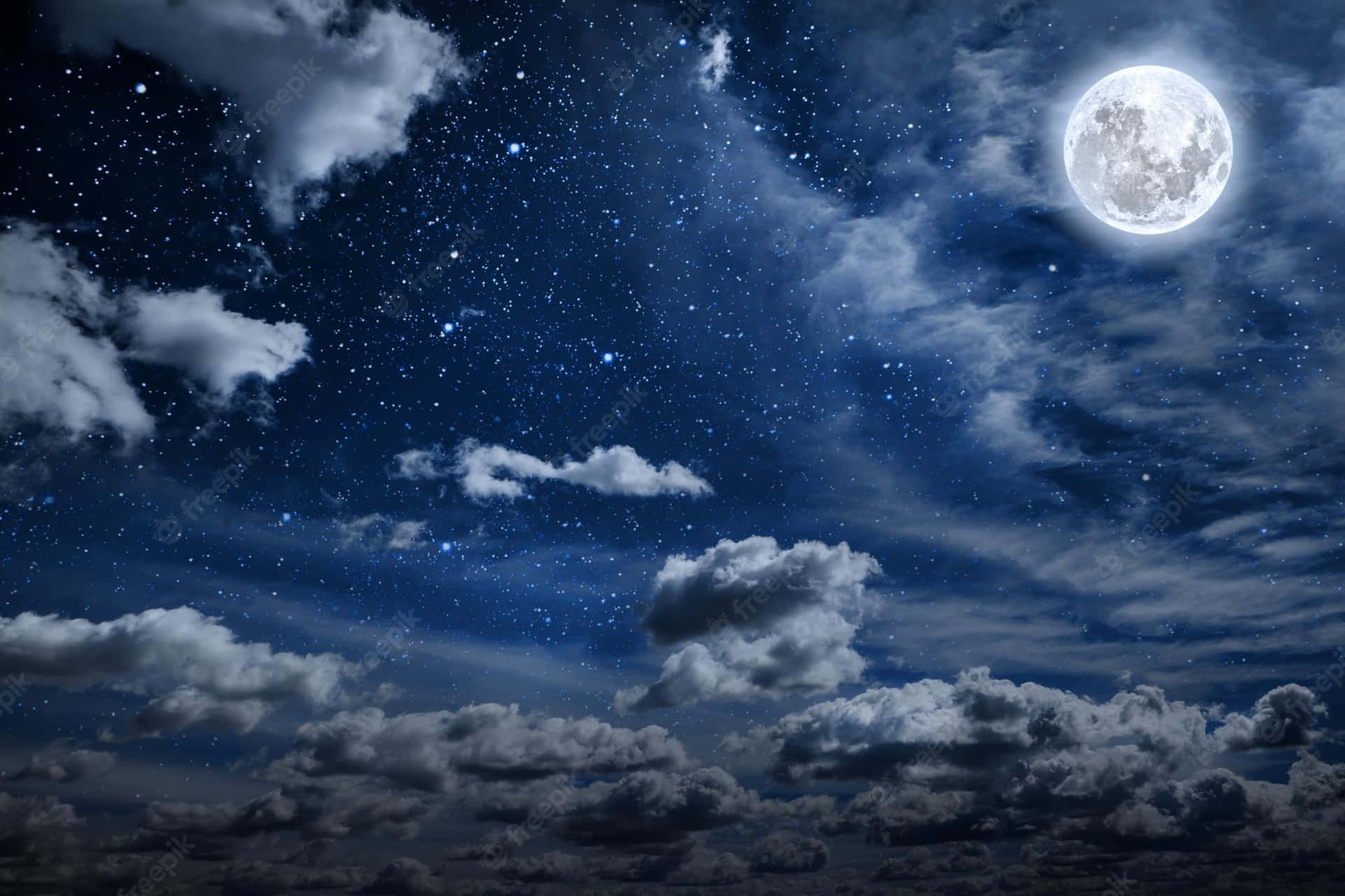 1920x1280 Moon With Clouds Wallpaper
