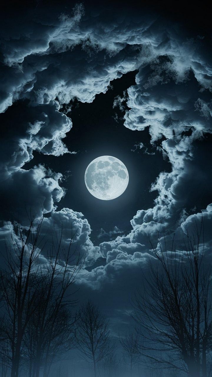 720x1280 Download Moon Cloudy Night. Royalty Free Stock Illustration Image