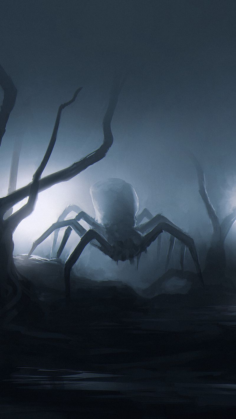 800x1420 Download Wallpaper 800x1420 Spider, Insect, Trees, Art, Scary Iphone Se 5s 5c 5 For Parallax HD Background