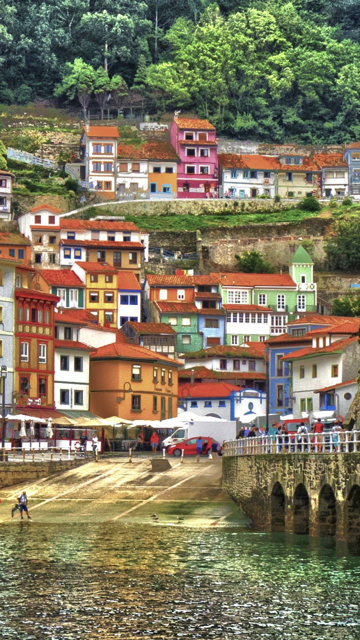720x1280 Phone wallpaper: Man Made, Cudillero, Bridge, Spain, Village, House, Towns 1135561