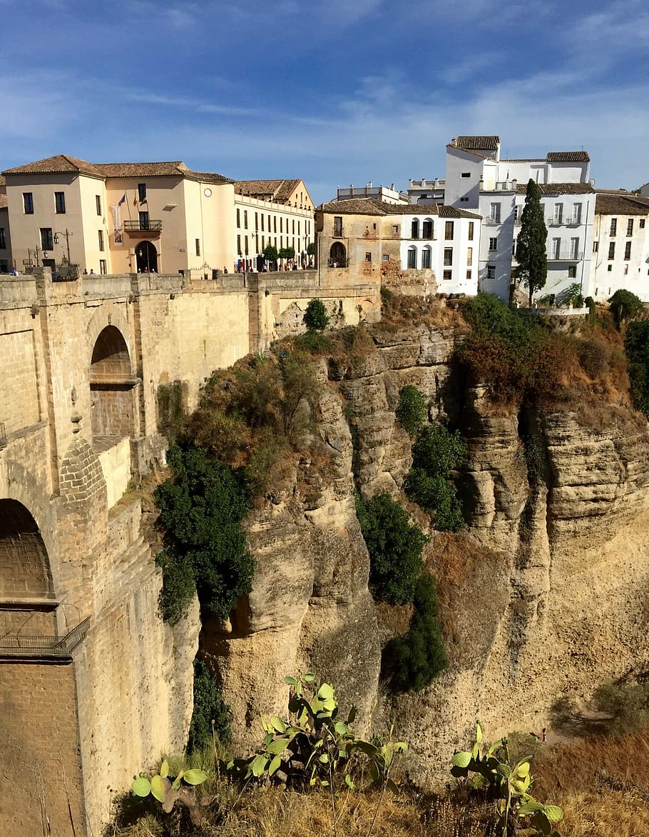 910x1172 HD wallpaper: Ronda, White, Village, Andalusia, Gorges, white village, spain