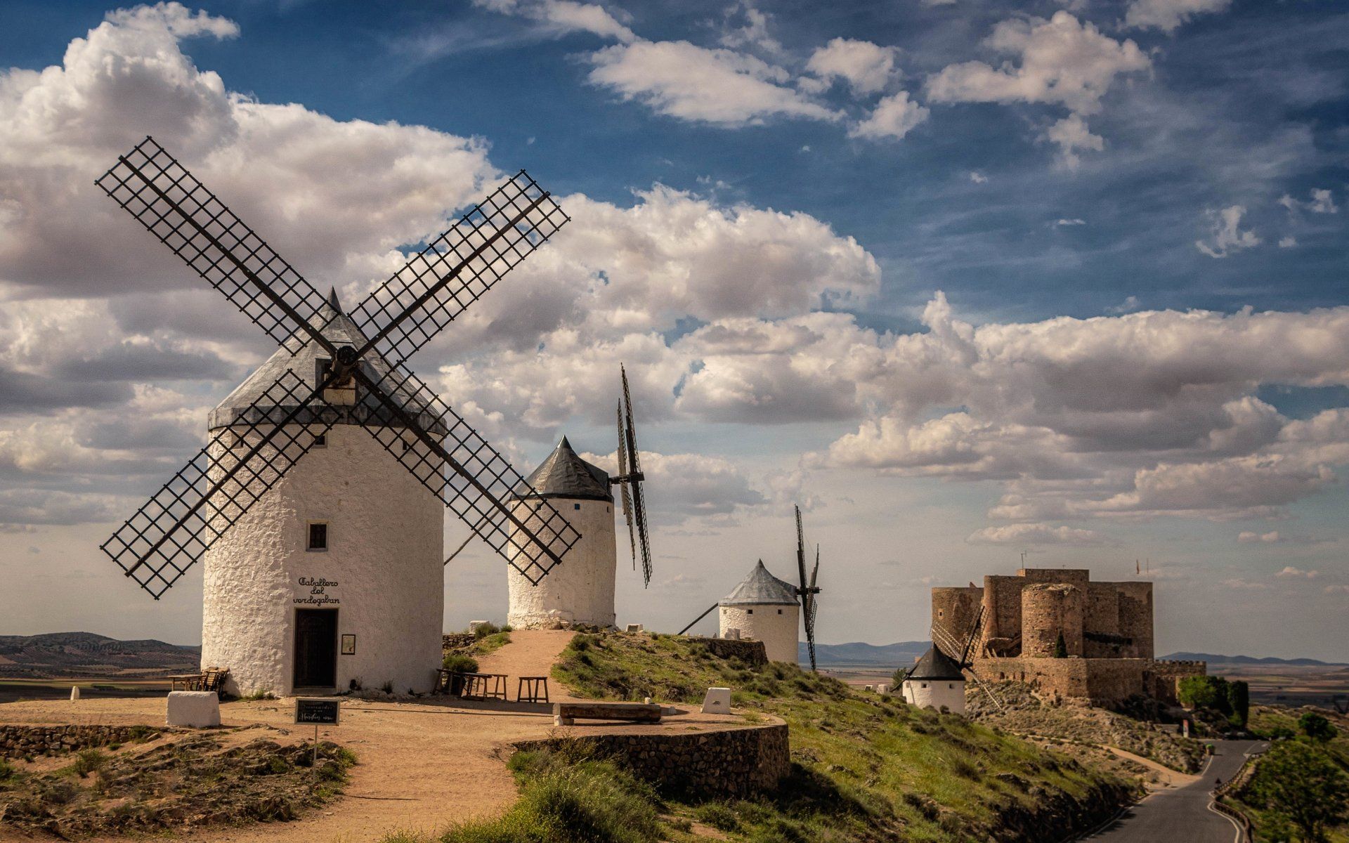 1920x1200 Spanish Castle & Windmills