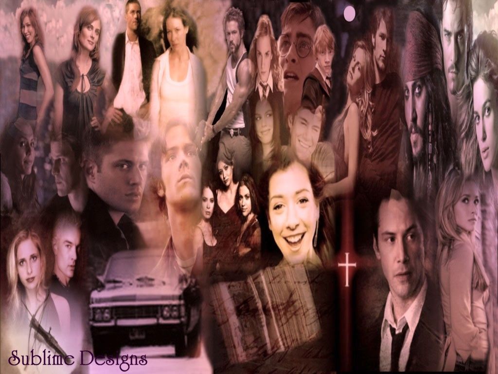 1024x768 Collage wallpaper. Collage Wallpaper with Buffy the vampire