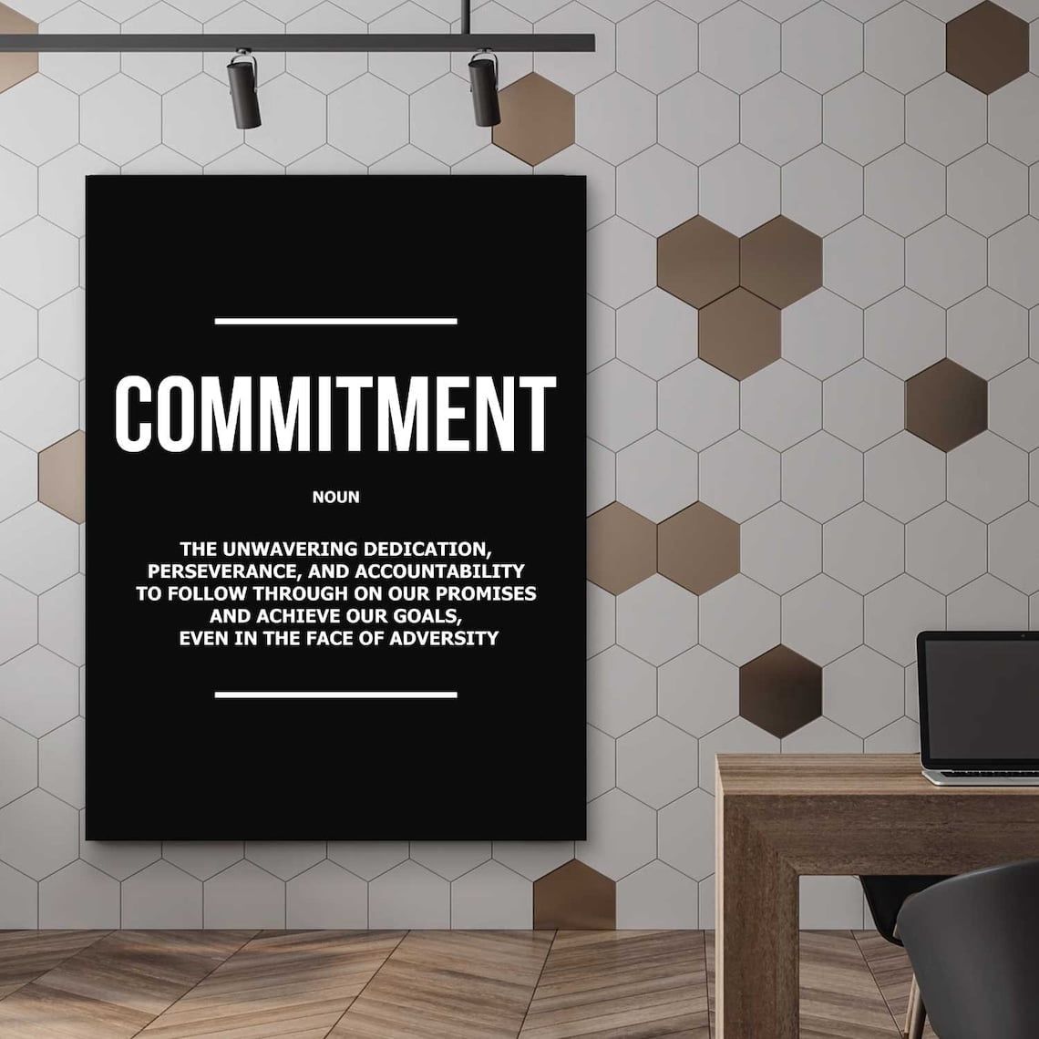 1140x1140 Commitment Wall Art Achieve Dedication Poster Quote Modern Art Hanging Goal Achievement Office Inspiration Sign Poster Wall Art for Decor Present