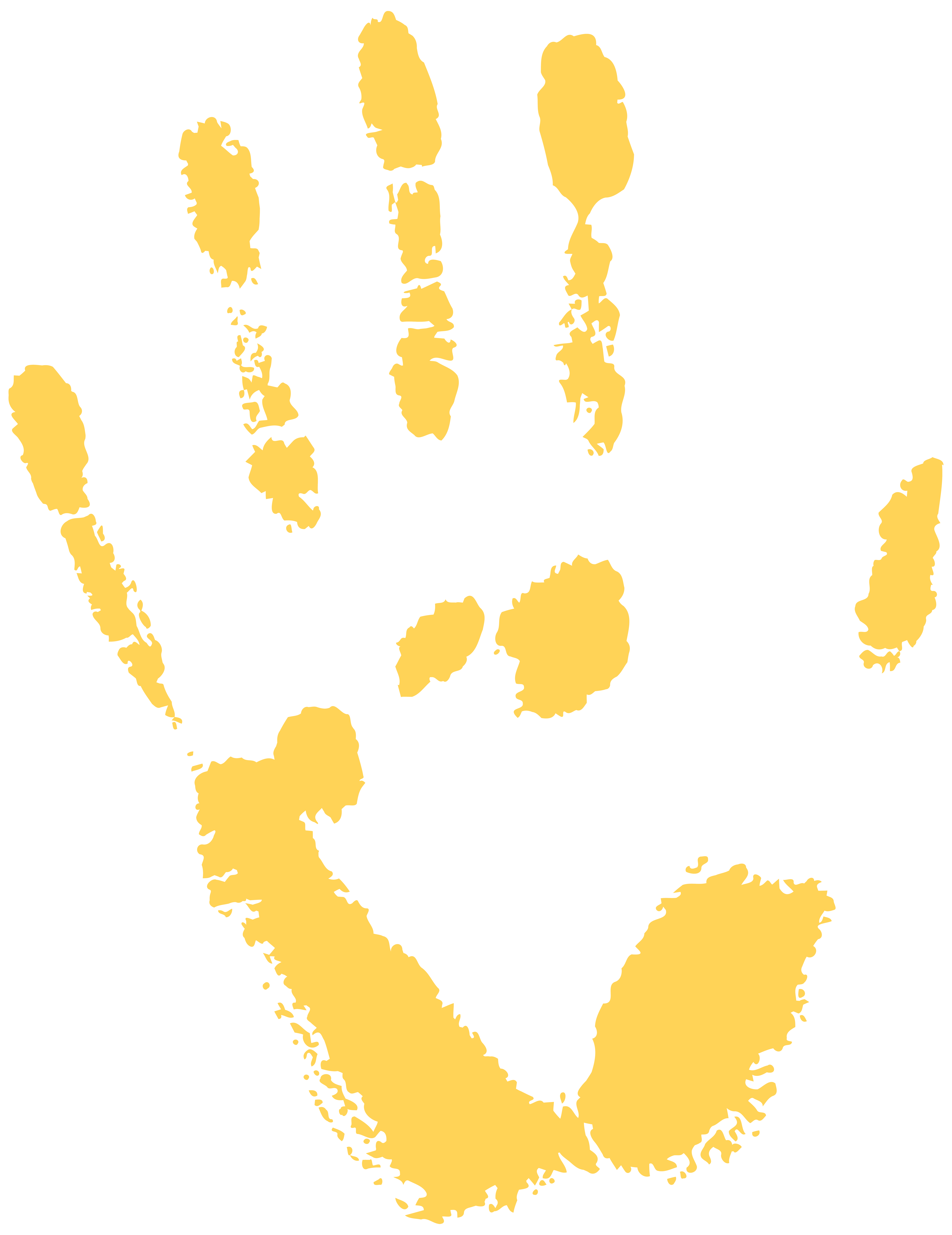 6170x8000 Yellow Handprint Free PNG Clip Art Image