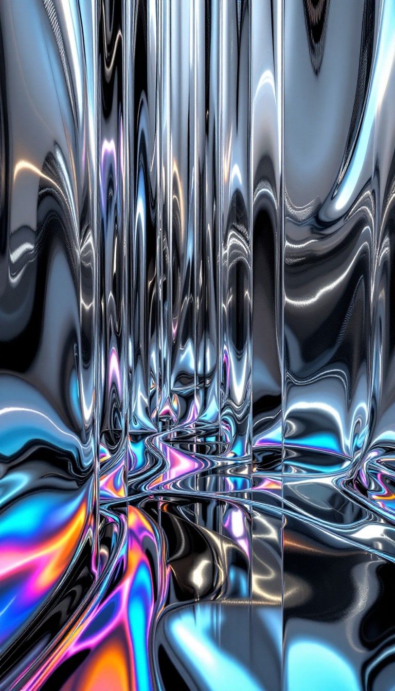 768x1344 Free Liquid Chrome Flow Image, Metallic, Abstract