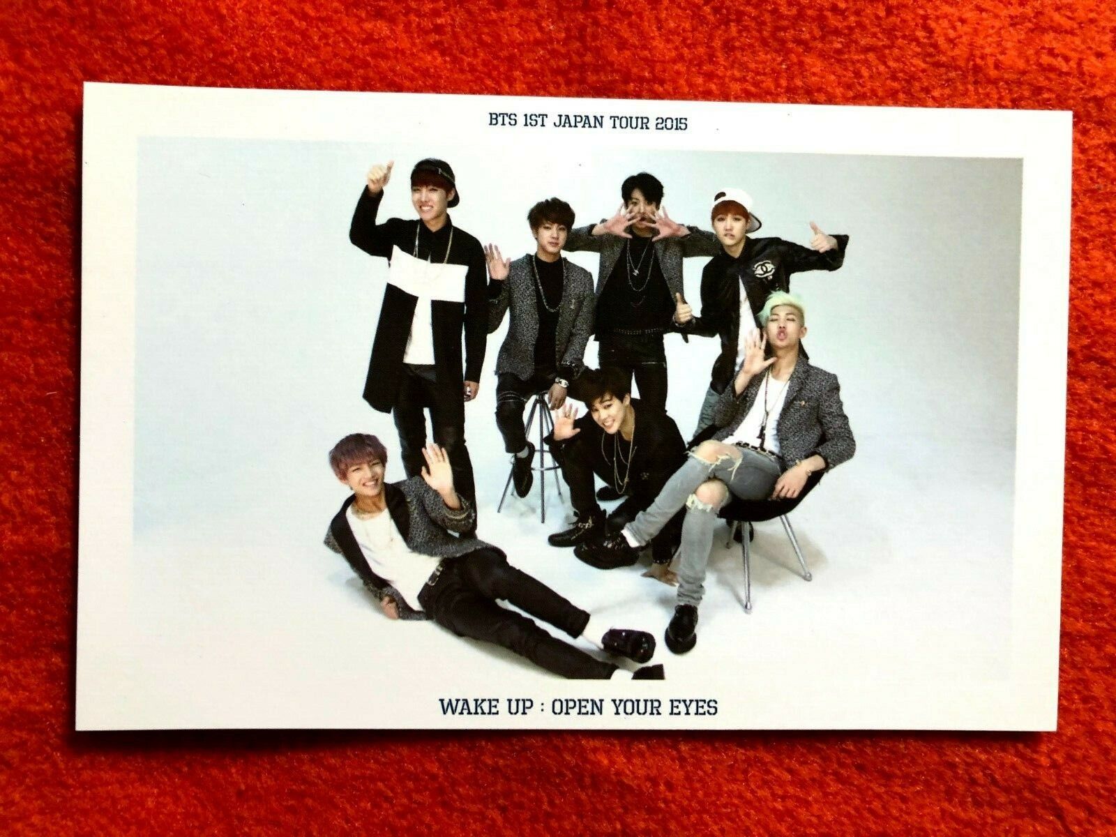 1600x1200 BTS 2015 1st Japan Tour Wake UP Open Your Eyes Official Photo Card ( ALL )