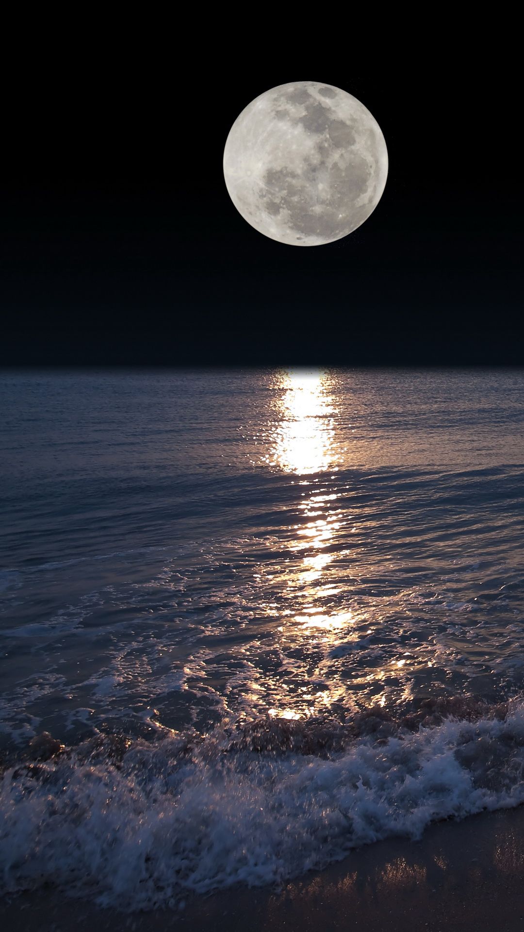 1080x1920 Night moon reflection on water mobile wallpaper Mobile Walls