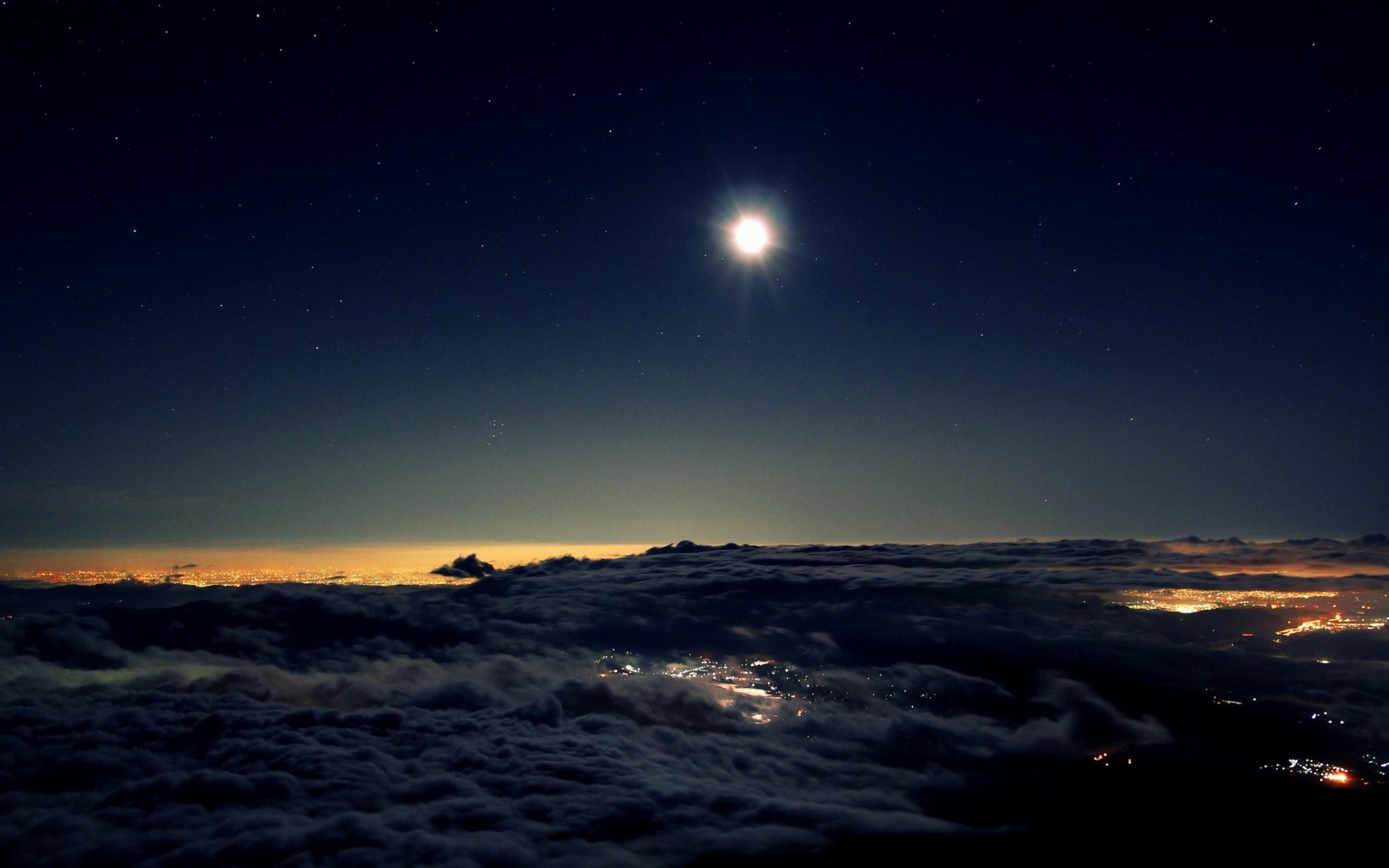 2560x1600 Night Sky Moon Japan Nature Landscape Wallpaper
