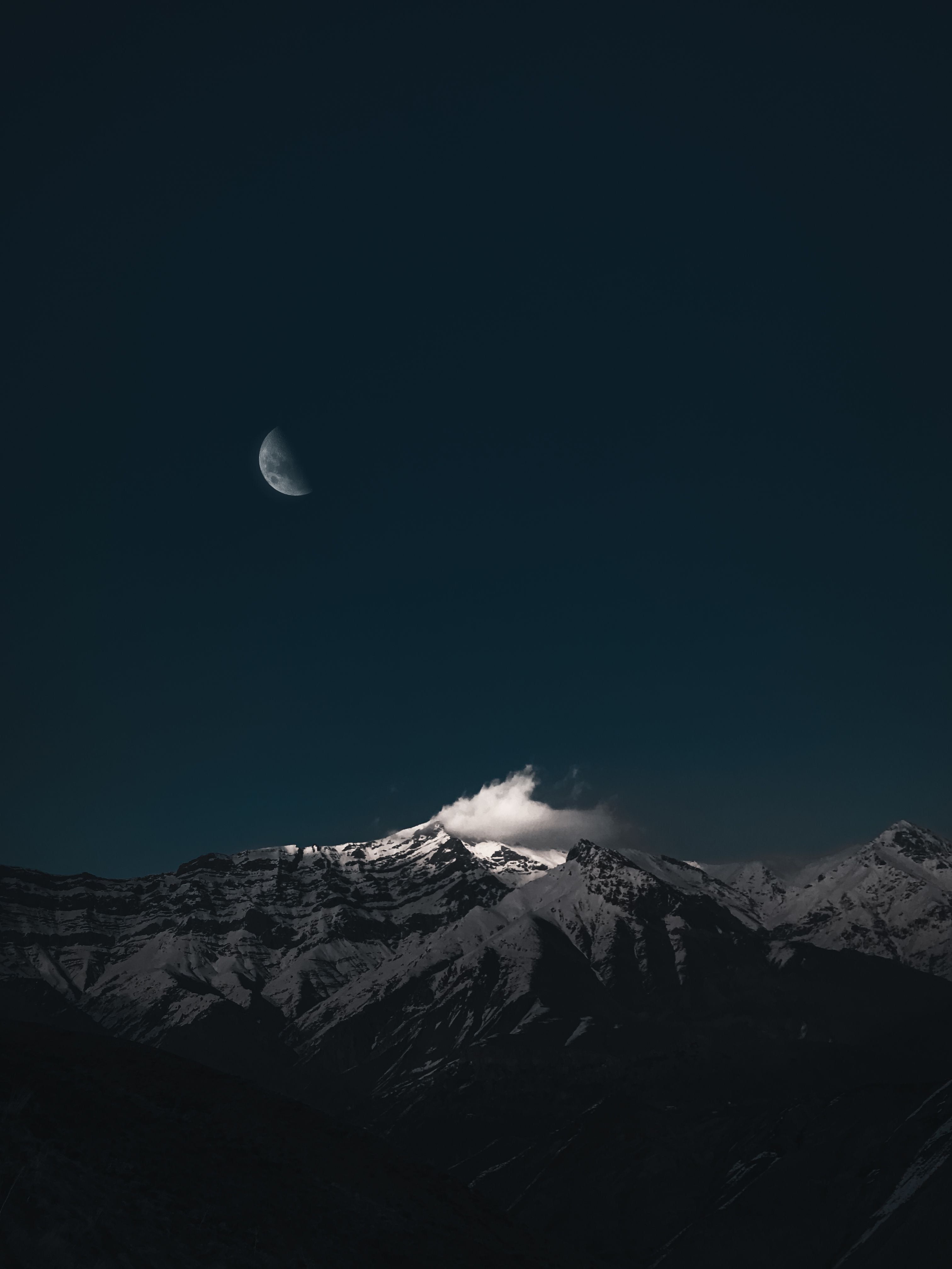 3024x4032 Phone wallpaper: Dark, Nature, Moon, Night, Mountain, Cloud 87271