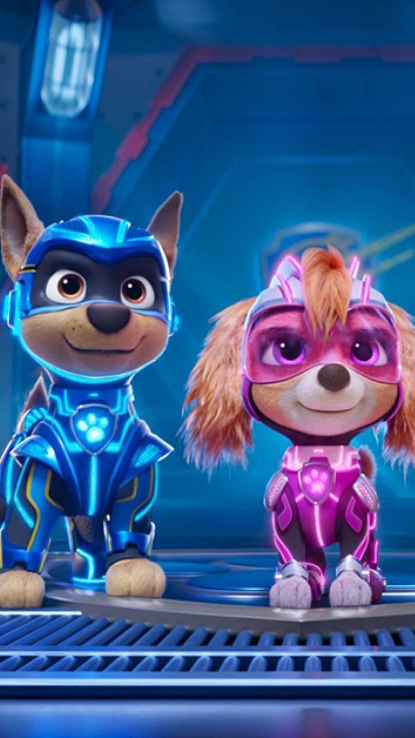 810x1440 PAW Patrol The Mighty Movie Wallpaper 2K for iPhone and Mobile Phone