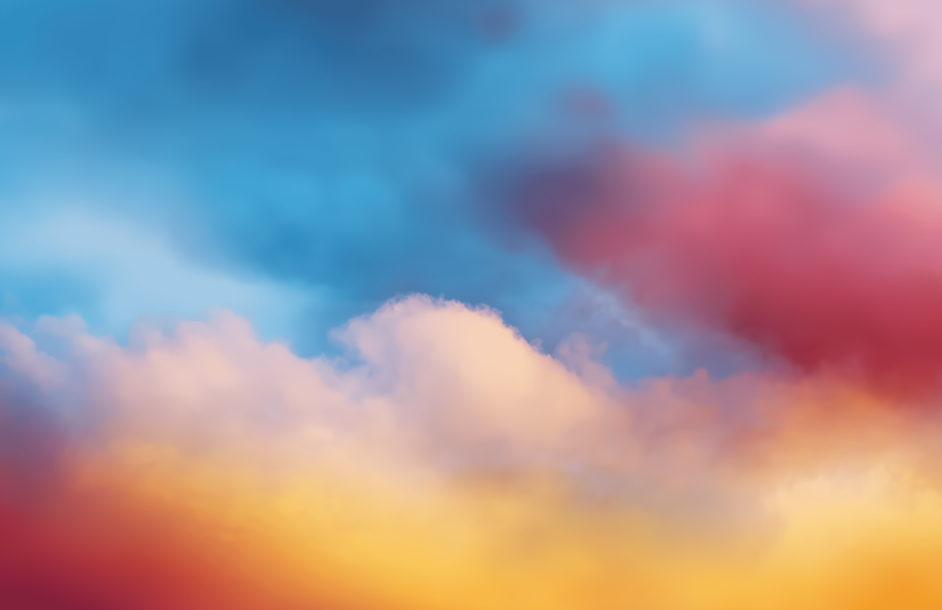 3300x2139 Colorful Clouds Orange Red Blue Simple Minimalist Best Wallpaper For MacOS 26 Tahoe M3 M4 M5 MacBook Air And MacBook Pro