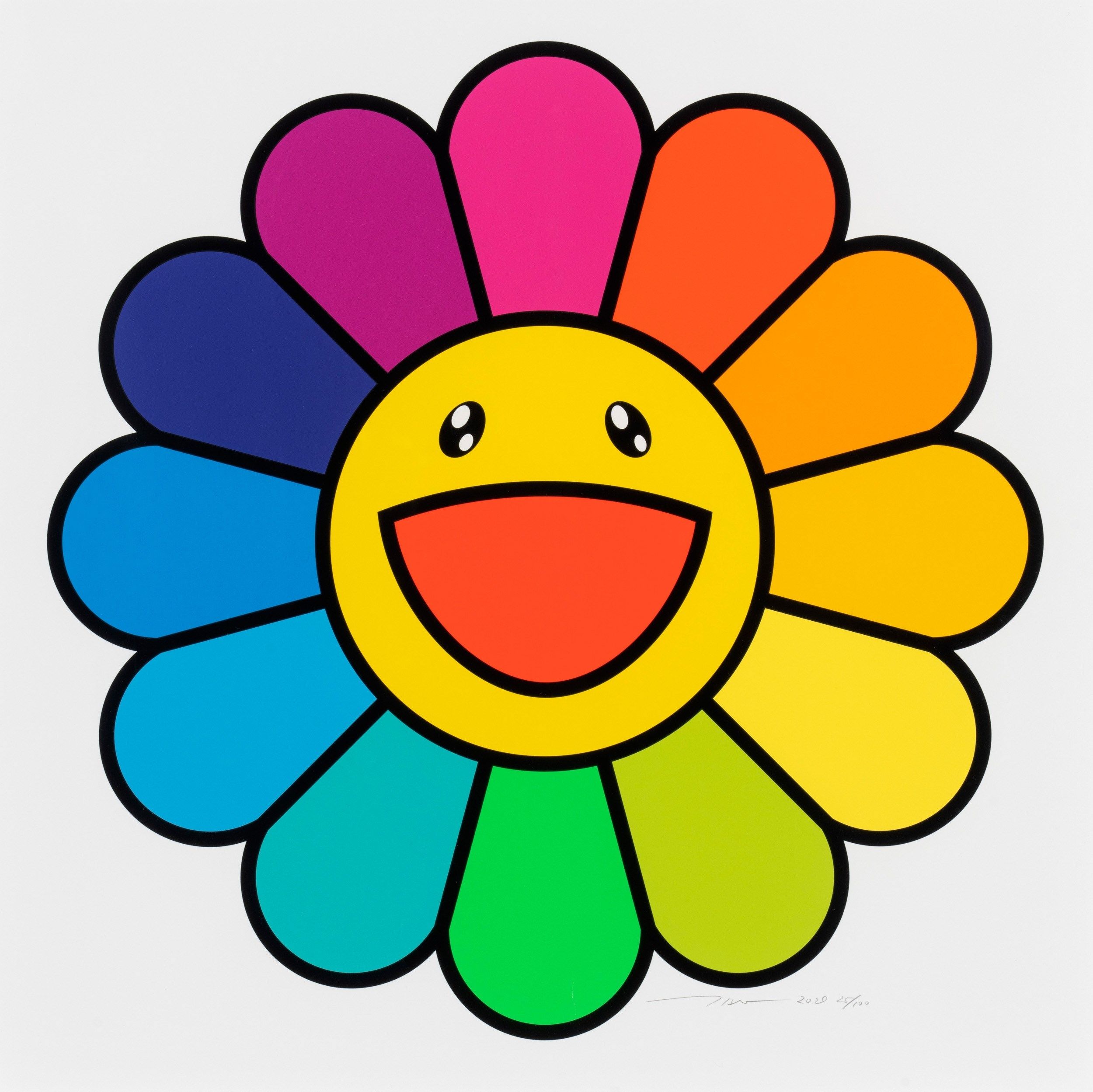 2500x2498 Takashi Murakami. Smile On, Rainbow Flower (2020)