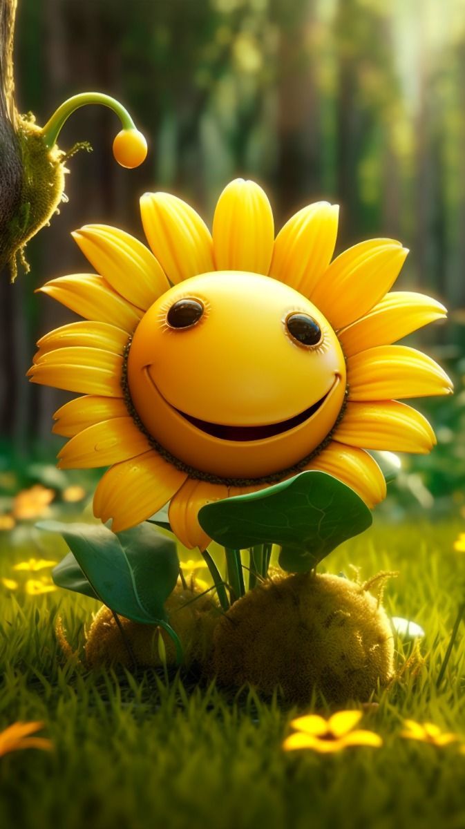673x1200 Cartoon Flower Wallpaper