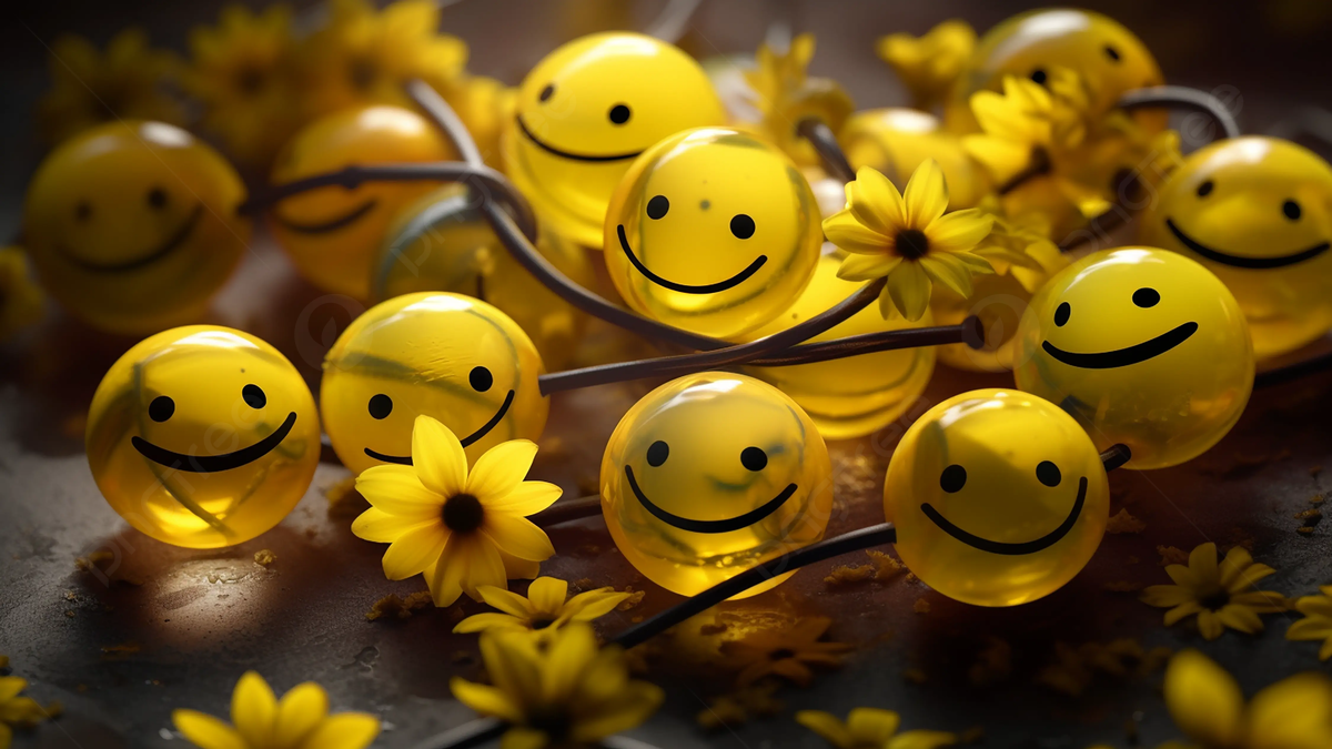 1200x675 World Smile Day Three Dimensional Smiling Face Exquisite Yellow Small Flowers, World Smile Day, Fine, Nut Snacks Background Image And Wallpaper for Free Download