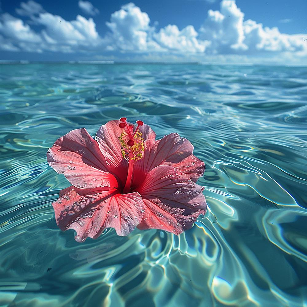1000x1000 Hibiscus Flower Art Print by Pierce Millington Gallery