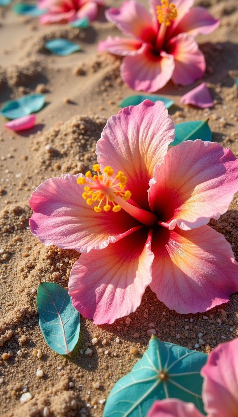768x1344 Free Tropical Beach Hibiscus Image, Beach, Tropical
