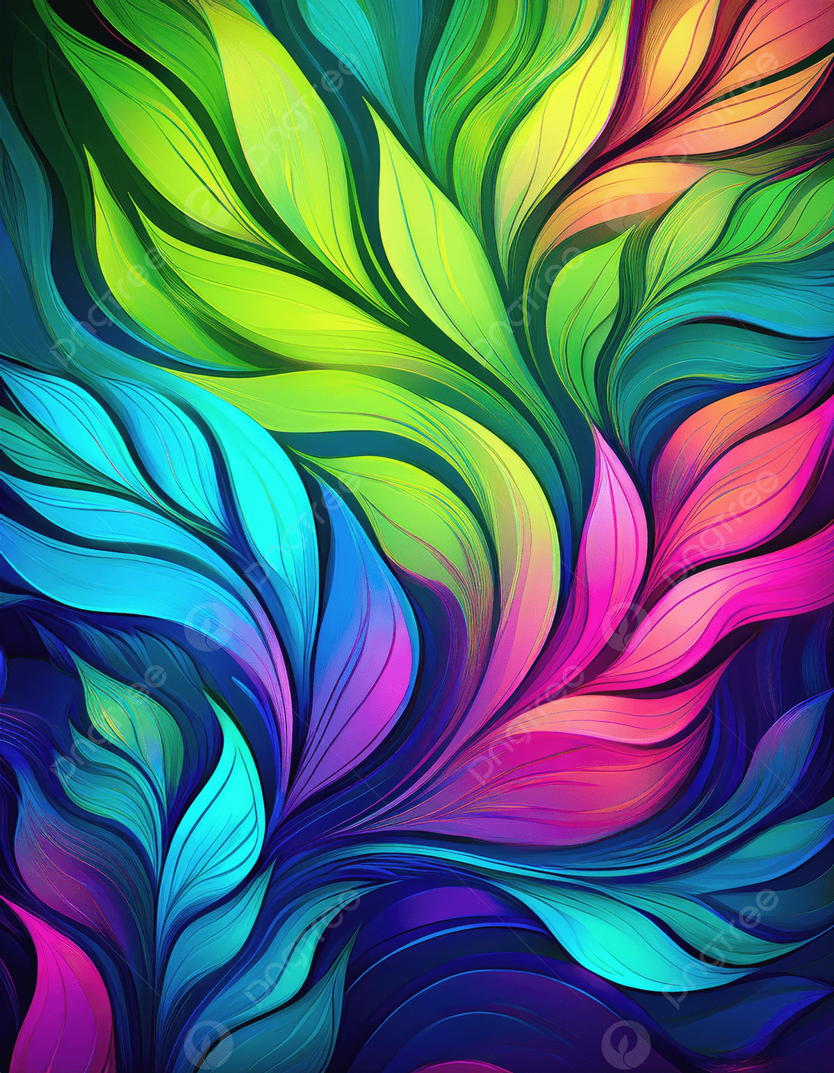 1200x1543 Abstract Rainbow Leaves Background Wallpaper Image For Free Download