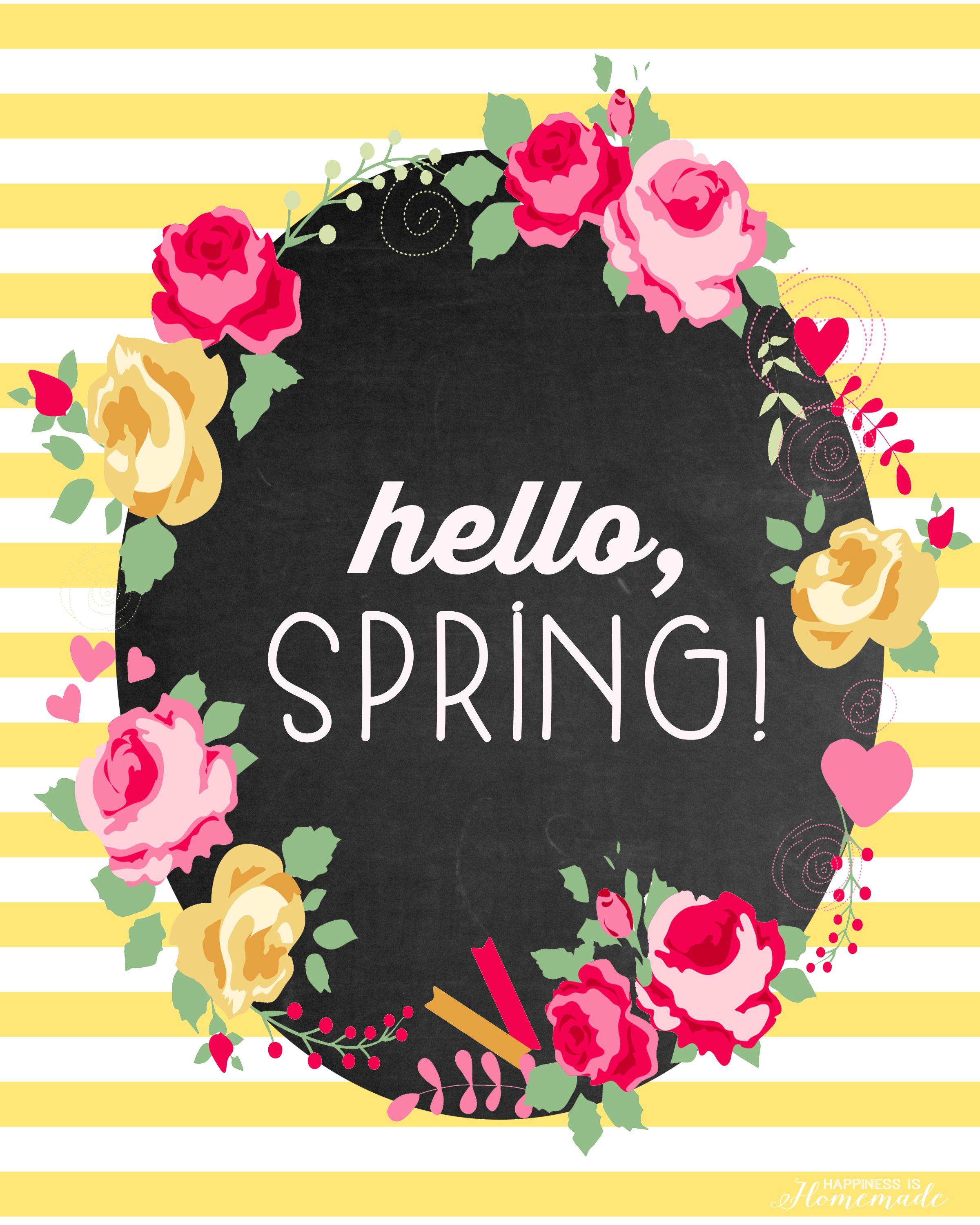 2400x3000 This cute floral and chalkboard Hello, Spring! printable is a