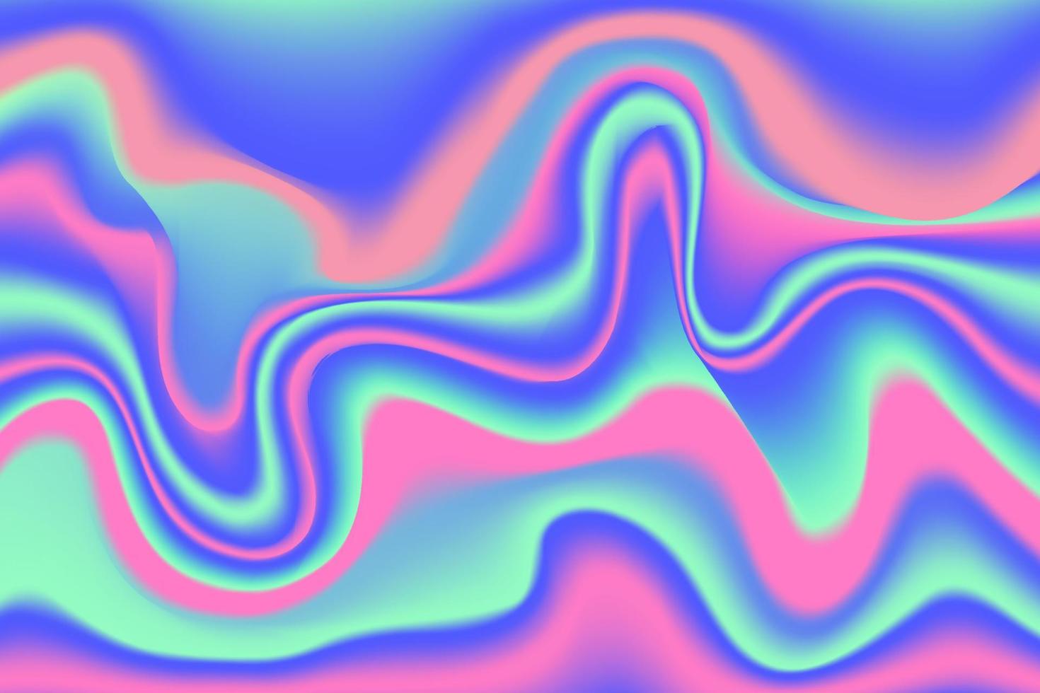 1470x980 Holographic gradient background. Iridescent neon abstract pattern. Rainbow texture in bright blue and purple color wallpaper. Vector wavy cosmic illustration in retro style