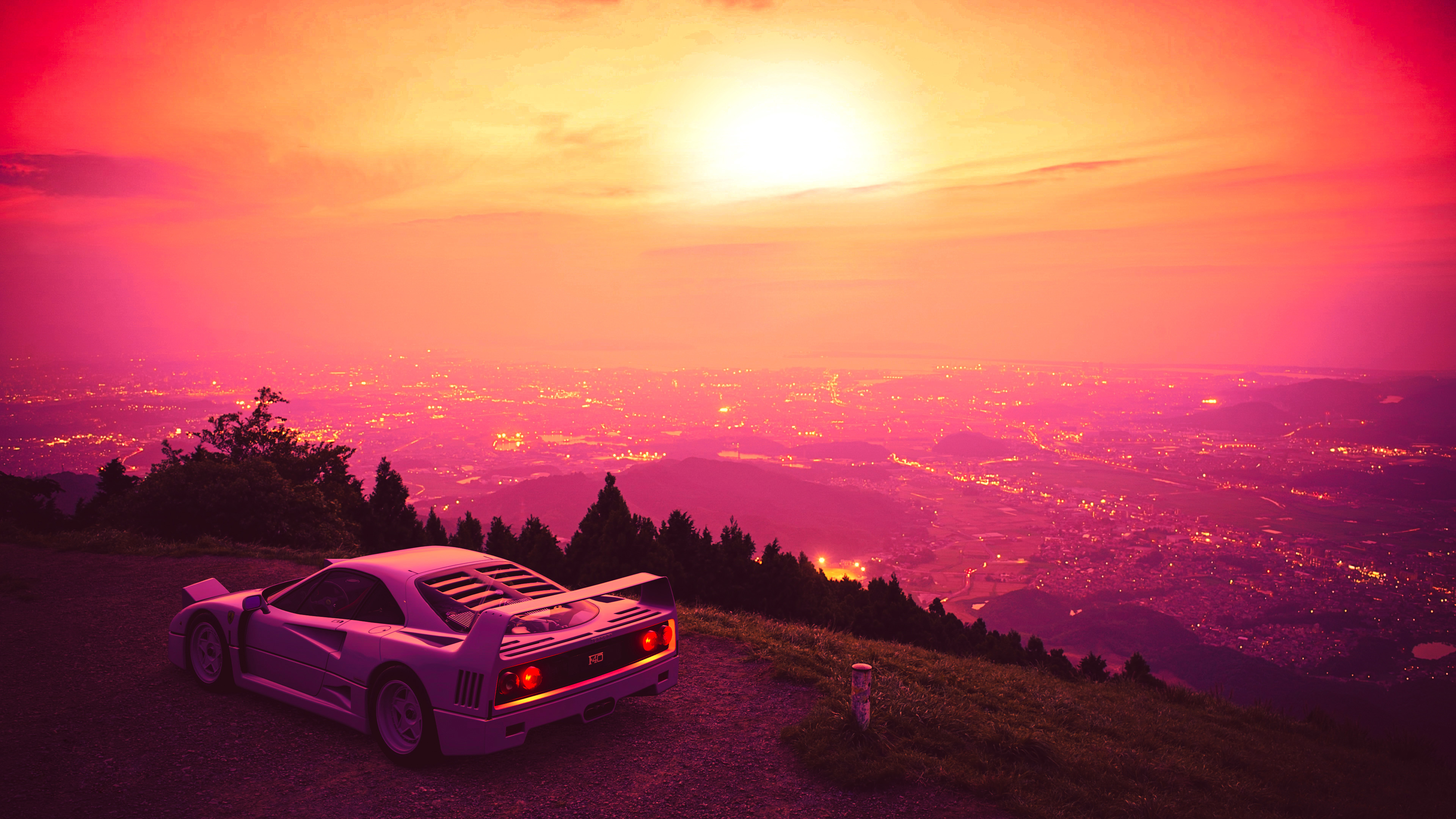 3840x2160 Outrun Sunset 4K Wallpaper, HD Artist 4K Wallpaper, Image and Background