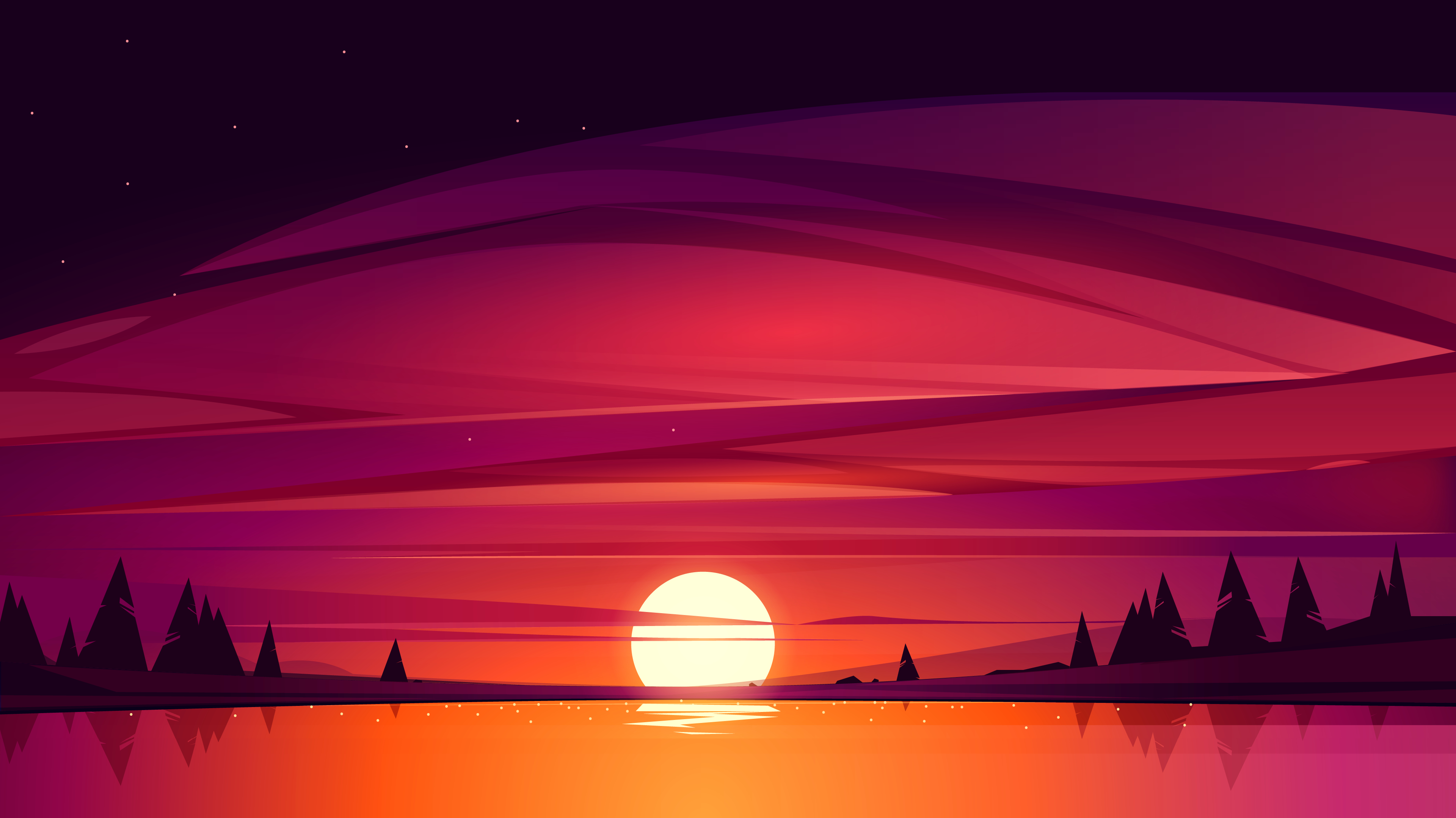 3840x2160 Artistic Sunset 4k Lake Side Wallpaper, HD Artist 4K Wallpaper, Image and Background