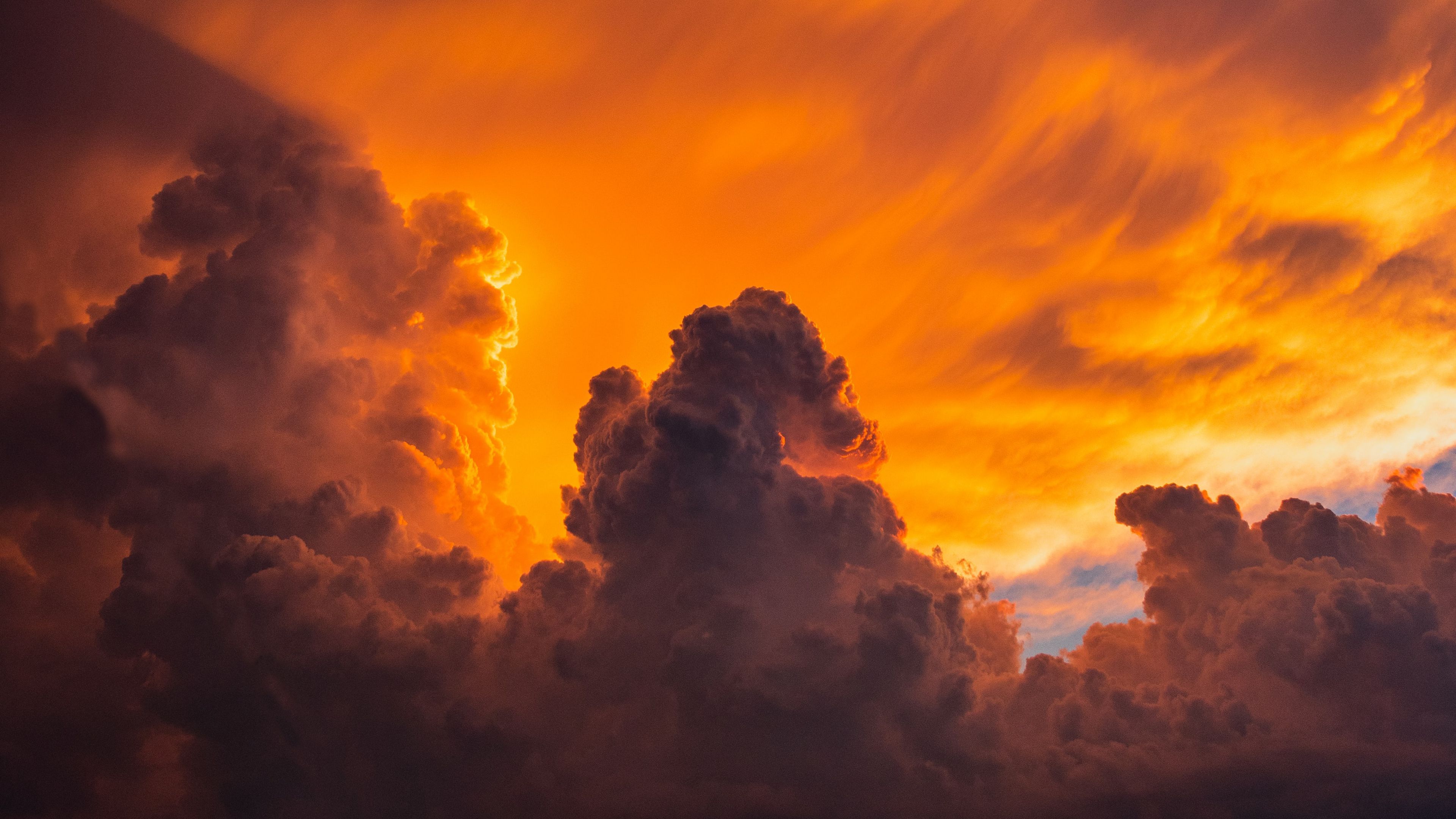 3840x2160 Download wallpaper 3840x2160 sunset, clouds, sky, horizon 4k uhd 16:9 HD background