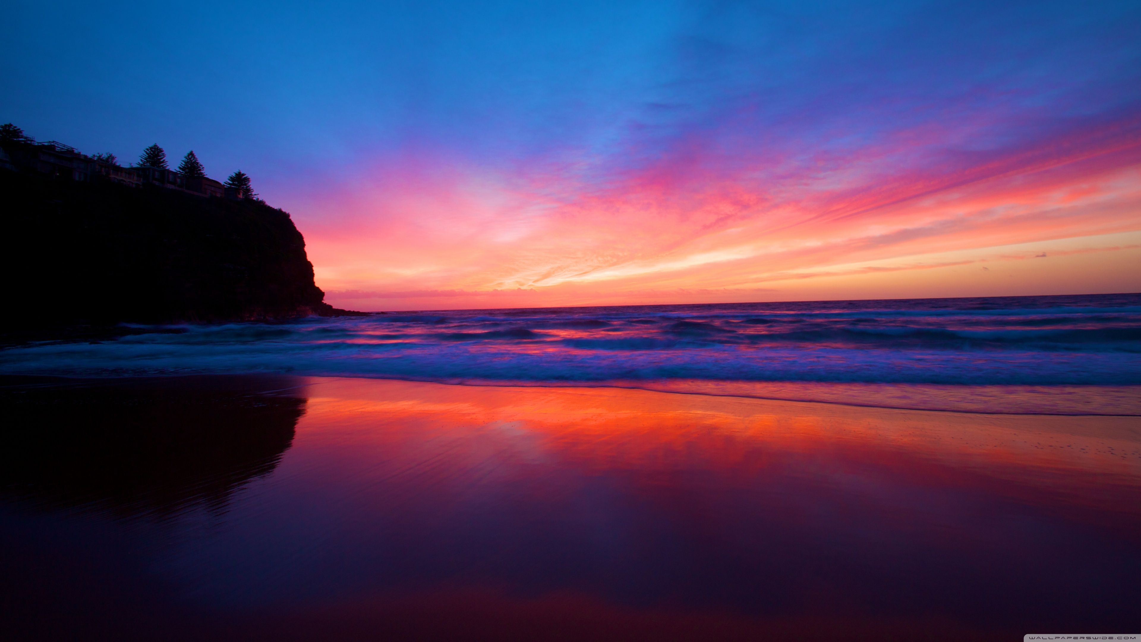 3840x2160 Beautiful Smooth Beach, Sunset 4K UHD Wallpaper for UltraHD Desktop and TV : Widescreen and UltraWide Display
