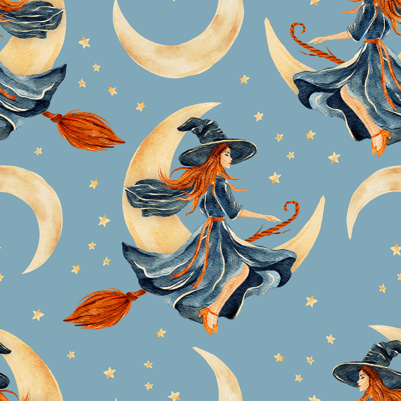 1280x1280 Download Witch Halloween Seamless Pattern. Royalty Free Stock Illustration Image