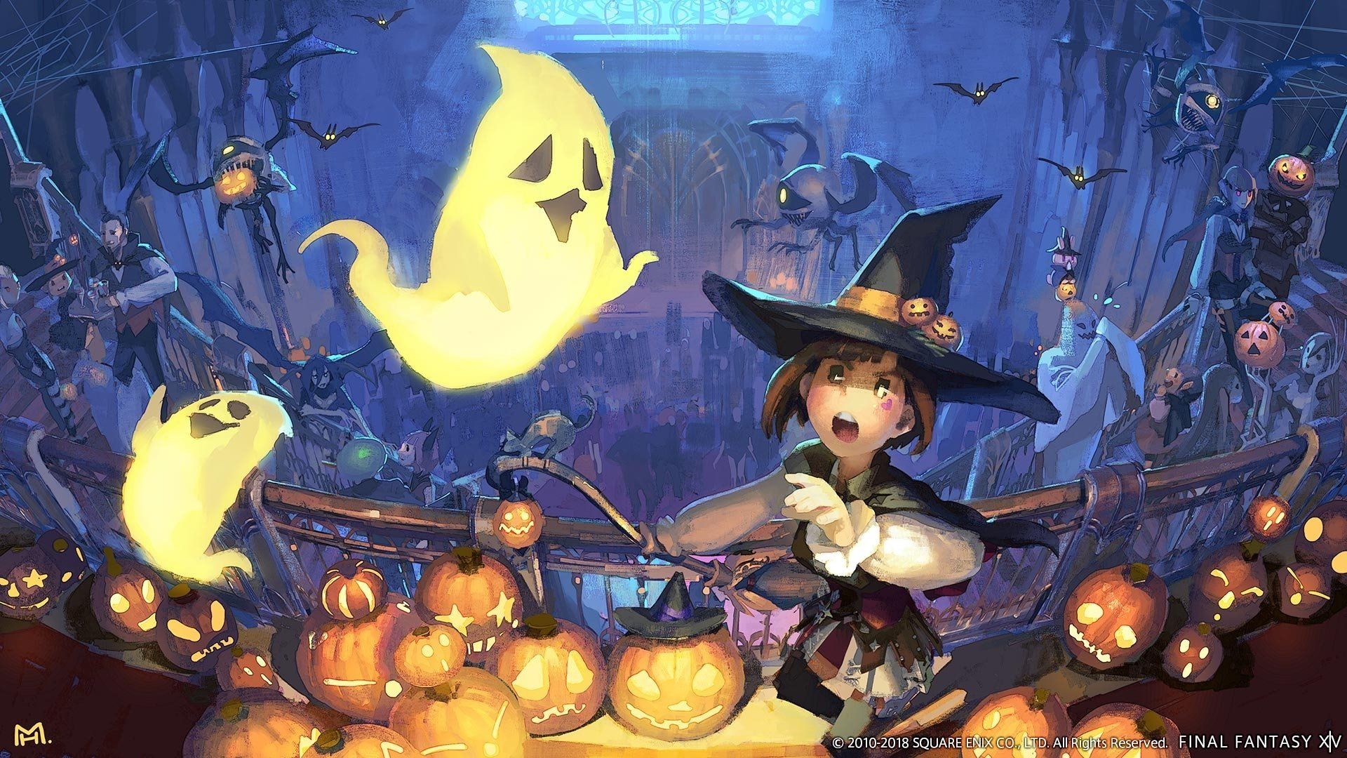 1920x1080 Final Fantasy XIV Halloween: Pumpkin, Witch & Ghost Fest HD Wallpaperx1080