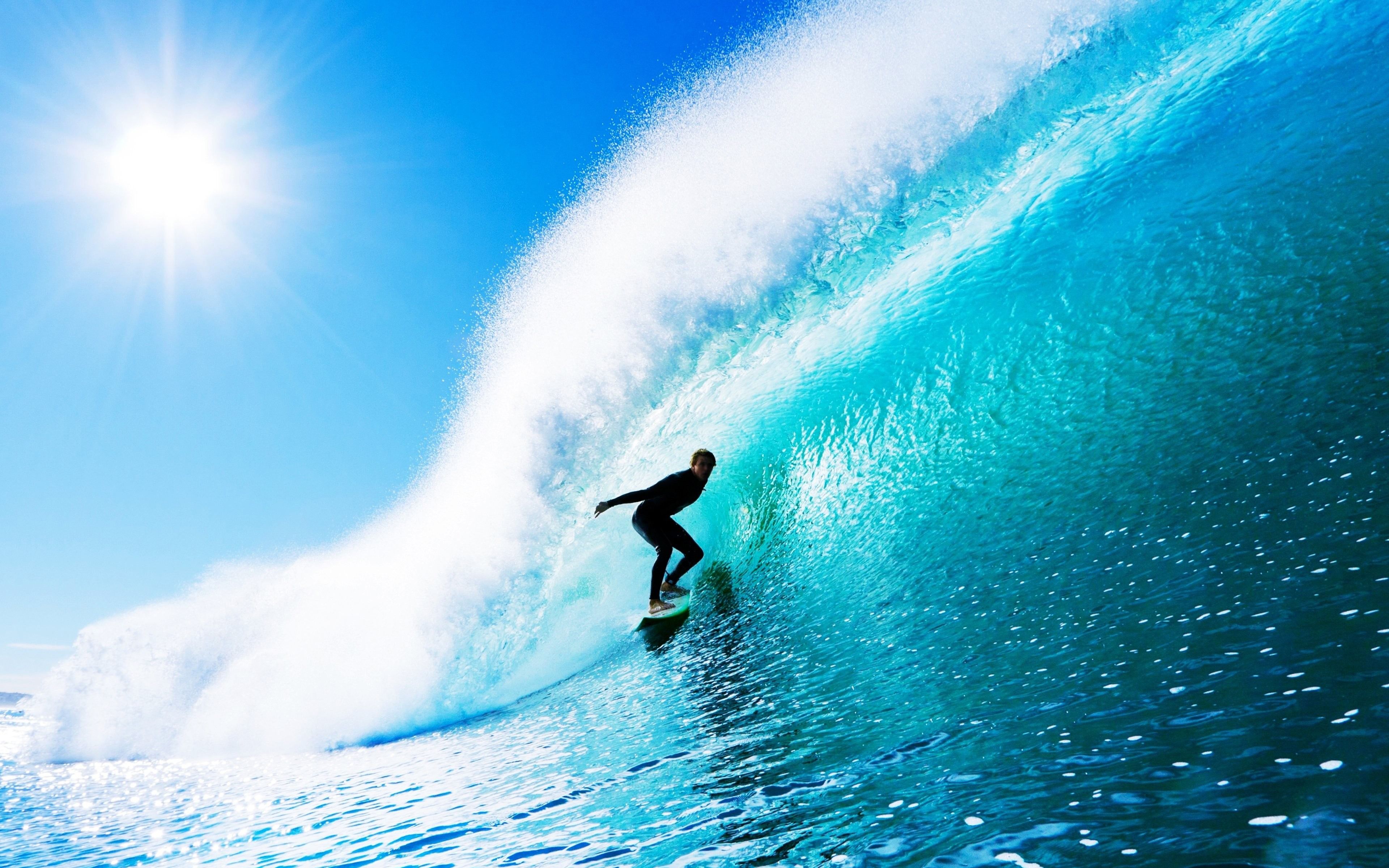 3840x2400 Summer sunshine ocean surfing 4K HD