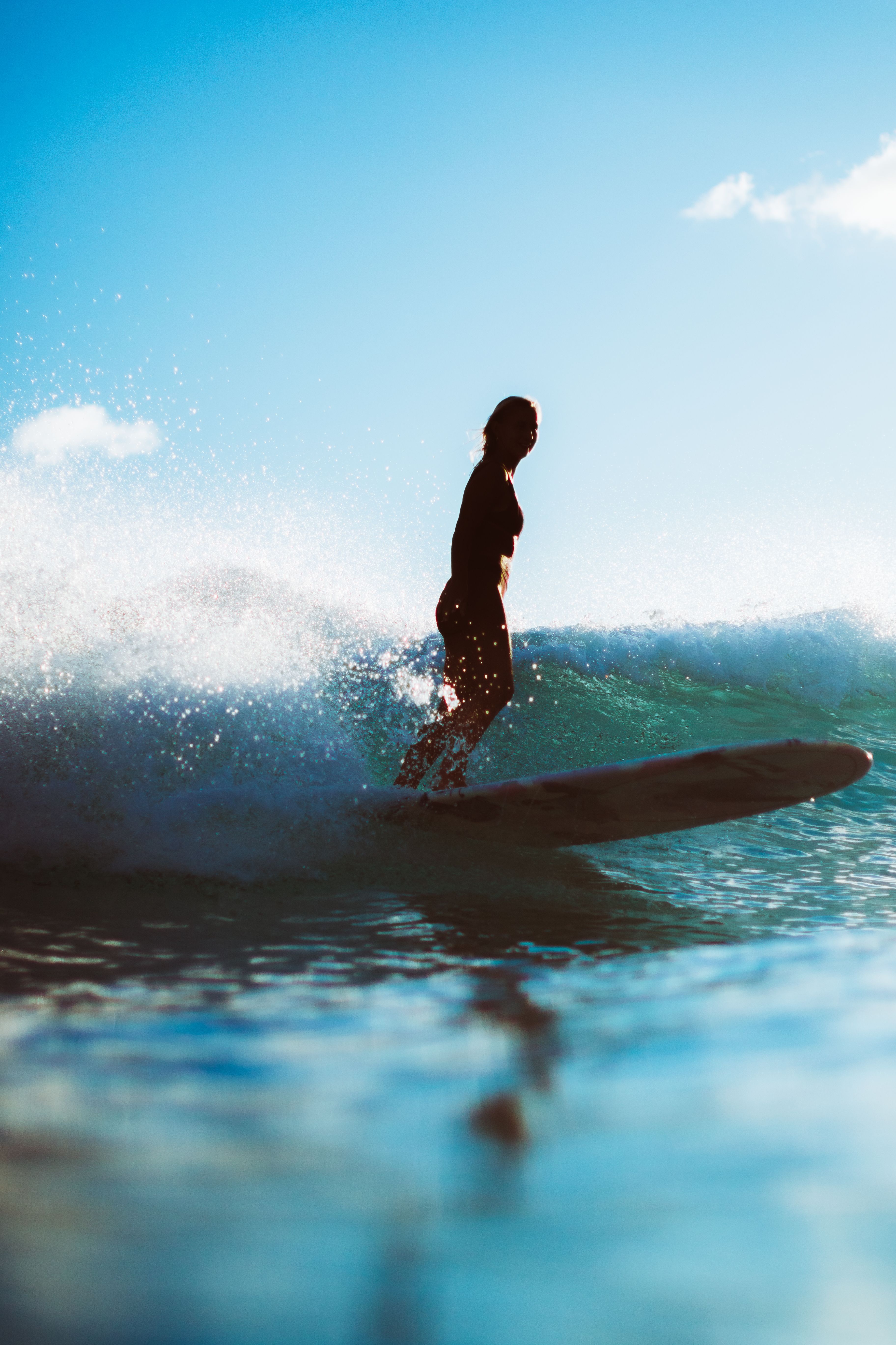 3648x5472 Serene Surfing in Honolulu's Blue Waters · Free