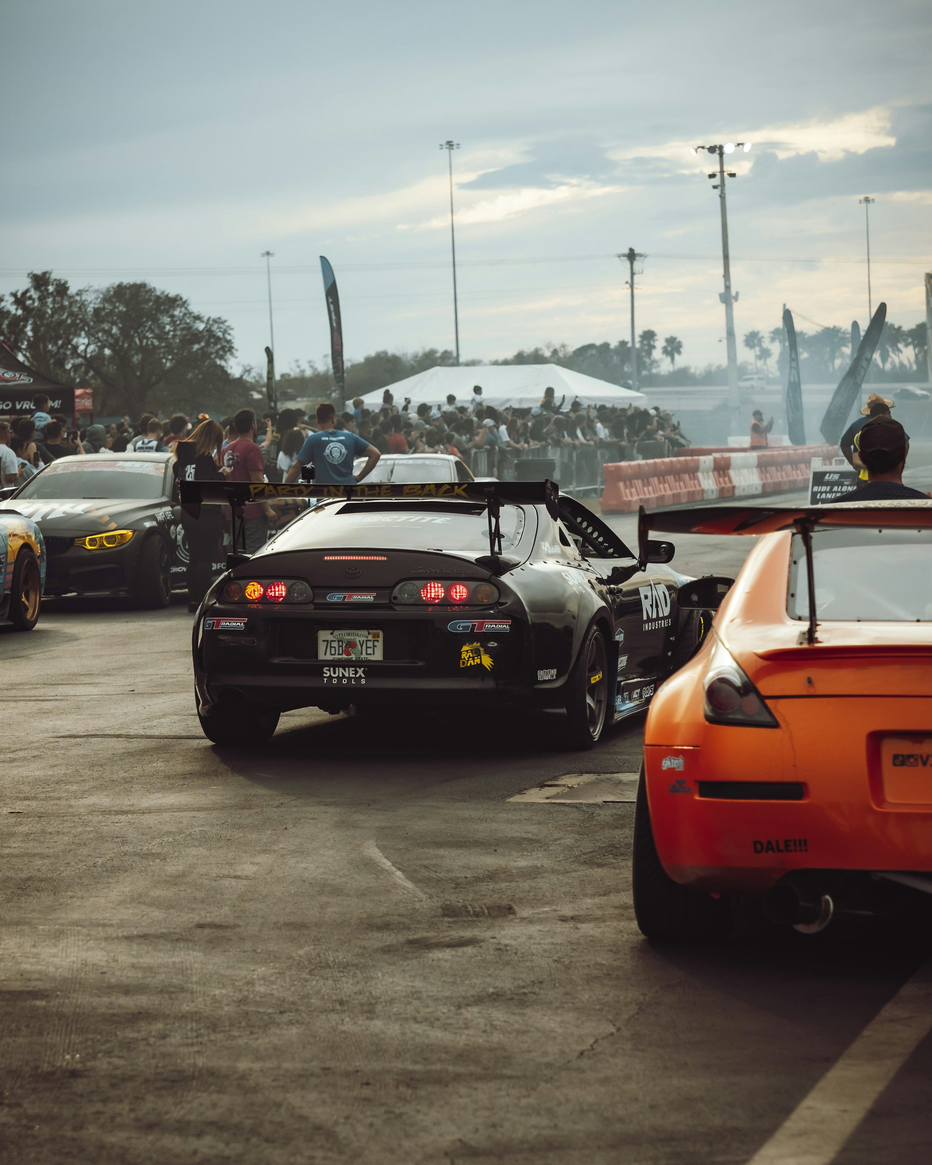 3000x3750 Drifting cars are staged and ready to race. photo