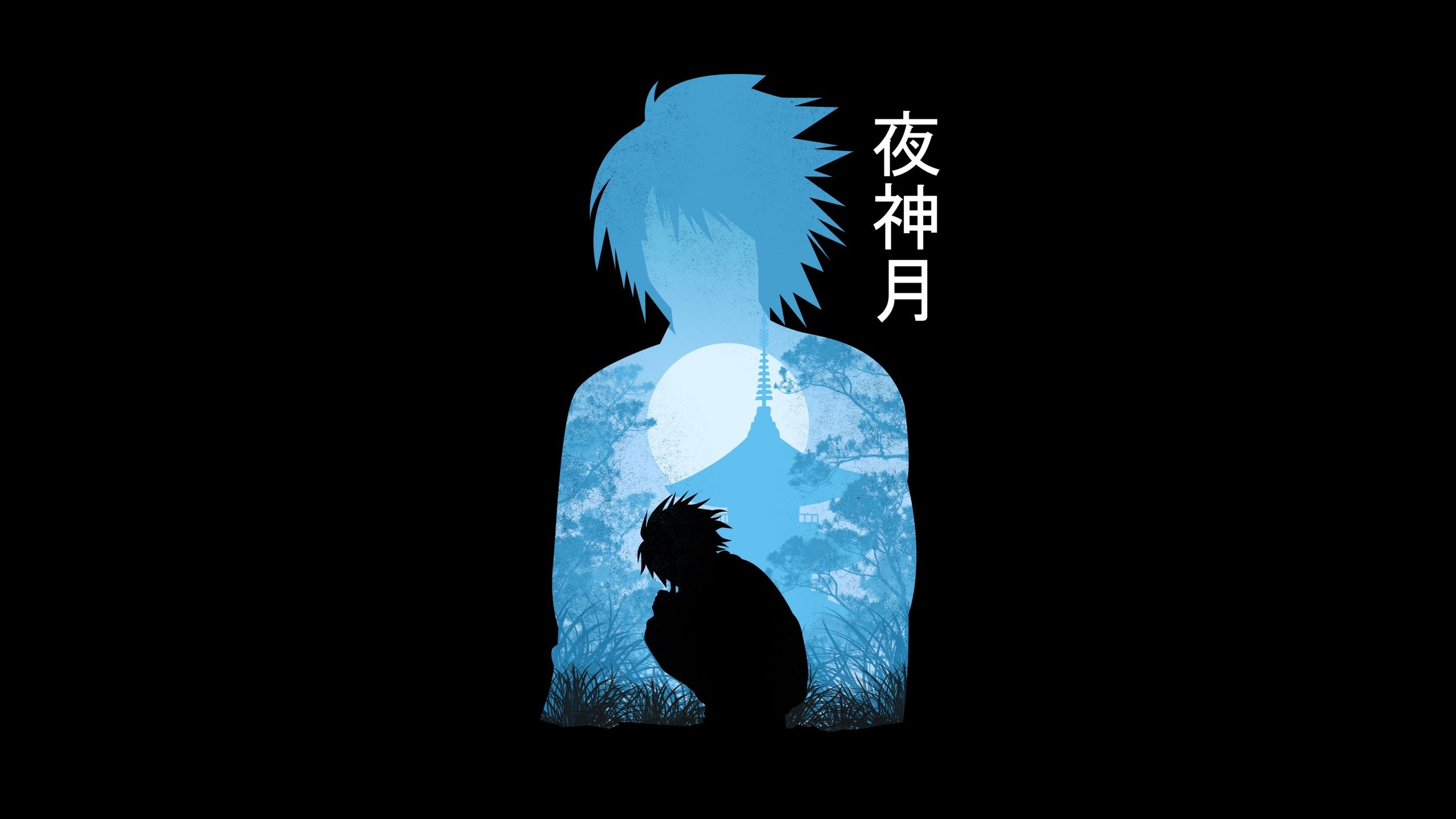 2560x1440 Light Yagami Wallpaper 4K, Black background, Death Note, 5K
