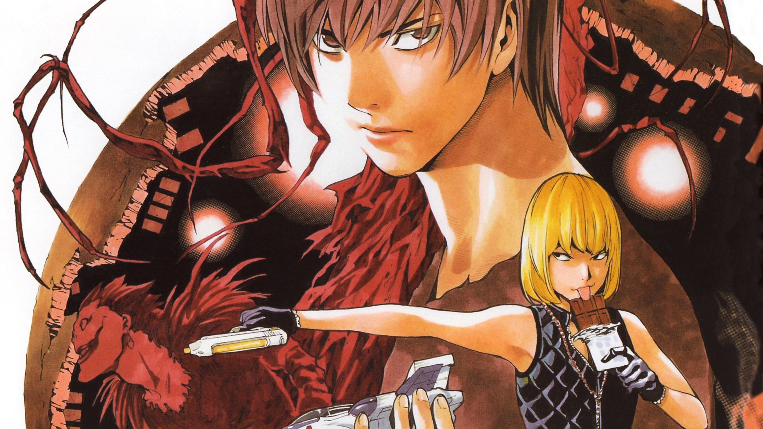 2560x1440 light yagami and mello near ryuk death note HD anime Wallpaper