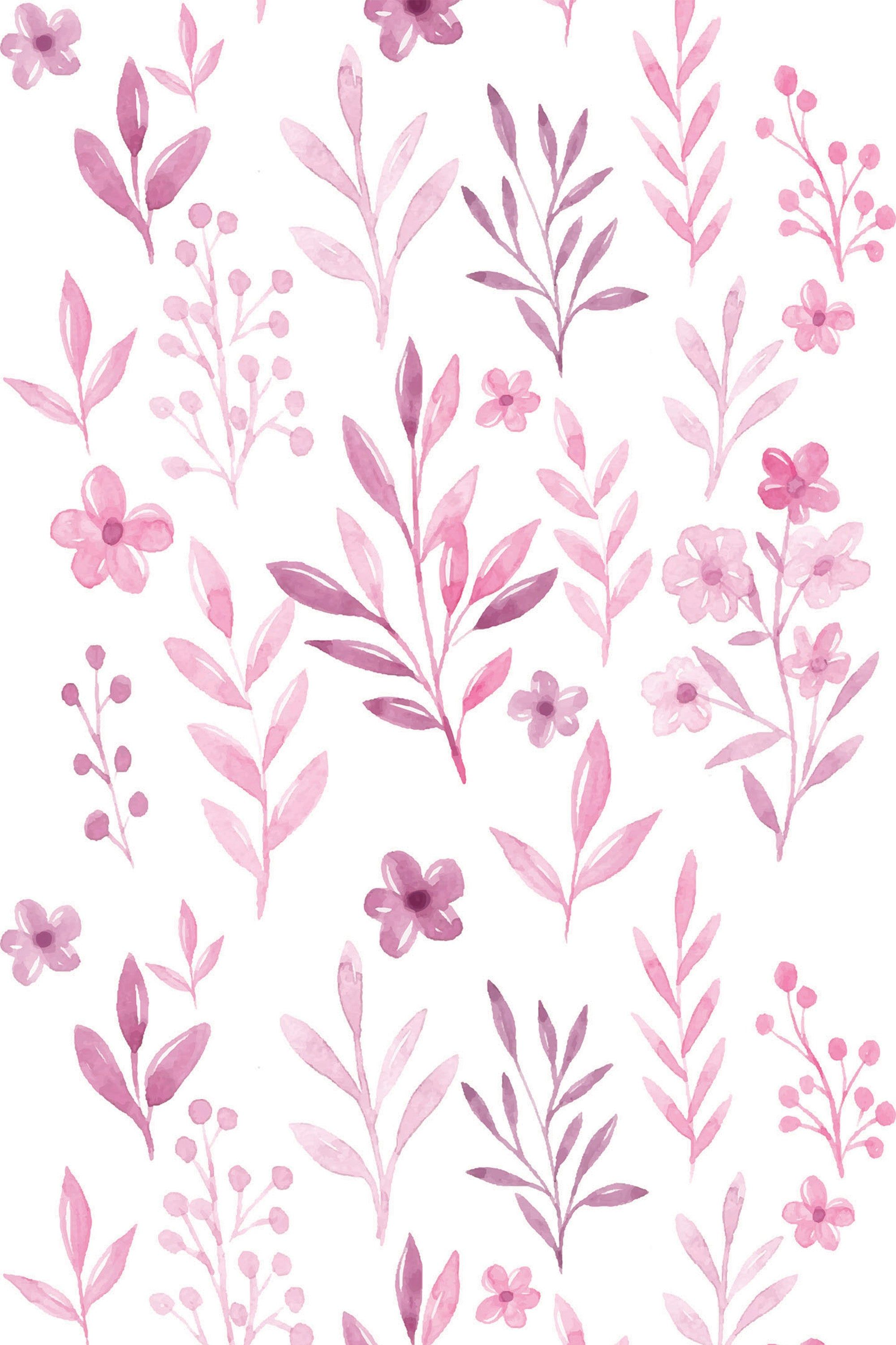 2000x3000 Pink watercolor flowers Peel and Stick Removable Wallpaper